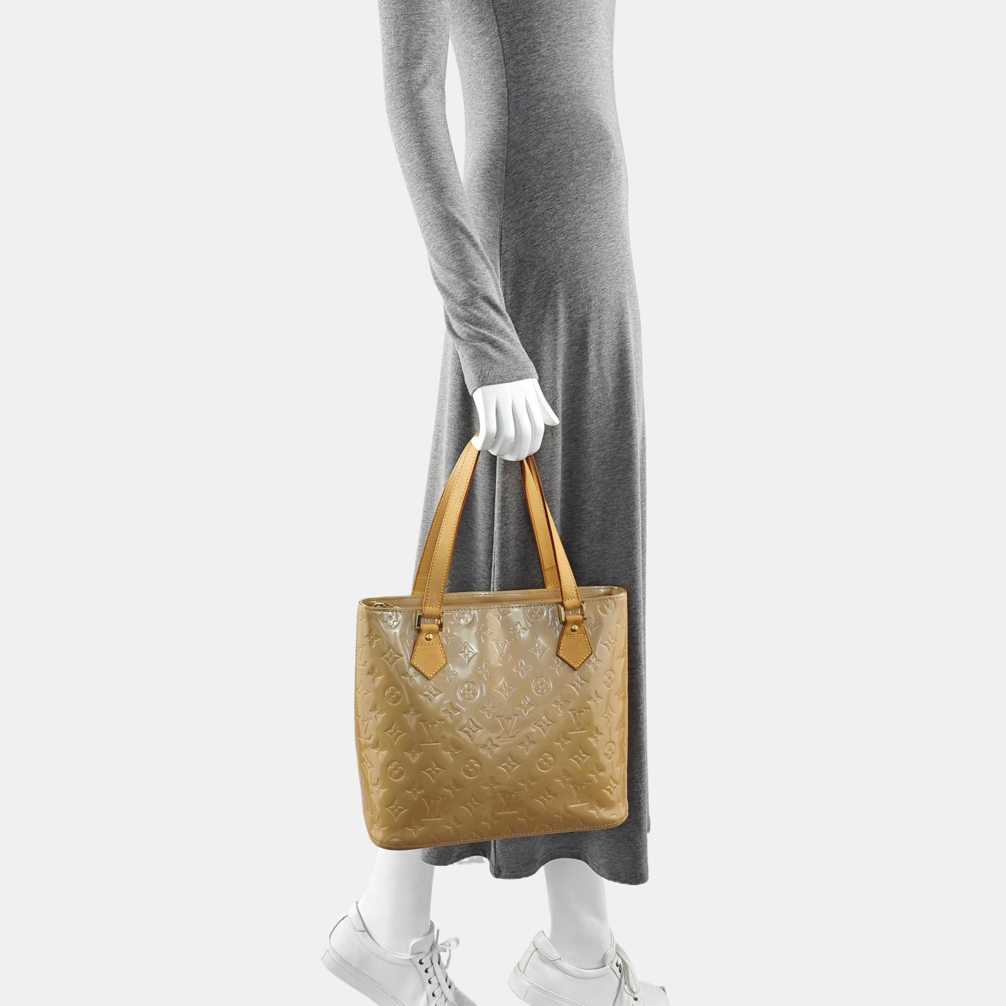 HOUSTON Monogram Patent Leather Beige
