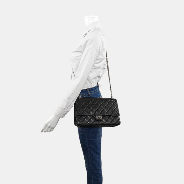 2.55 227 (jumbo) Quilted Vintage Calf Black