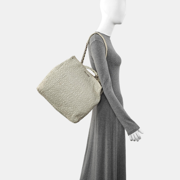 Quilted Lambskin Shoulder Bag White