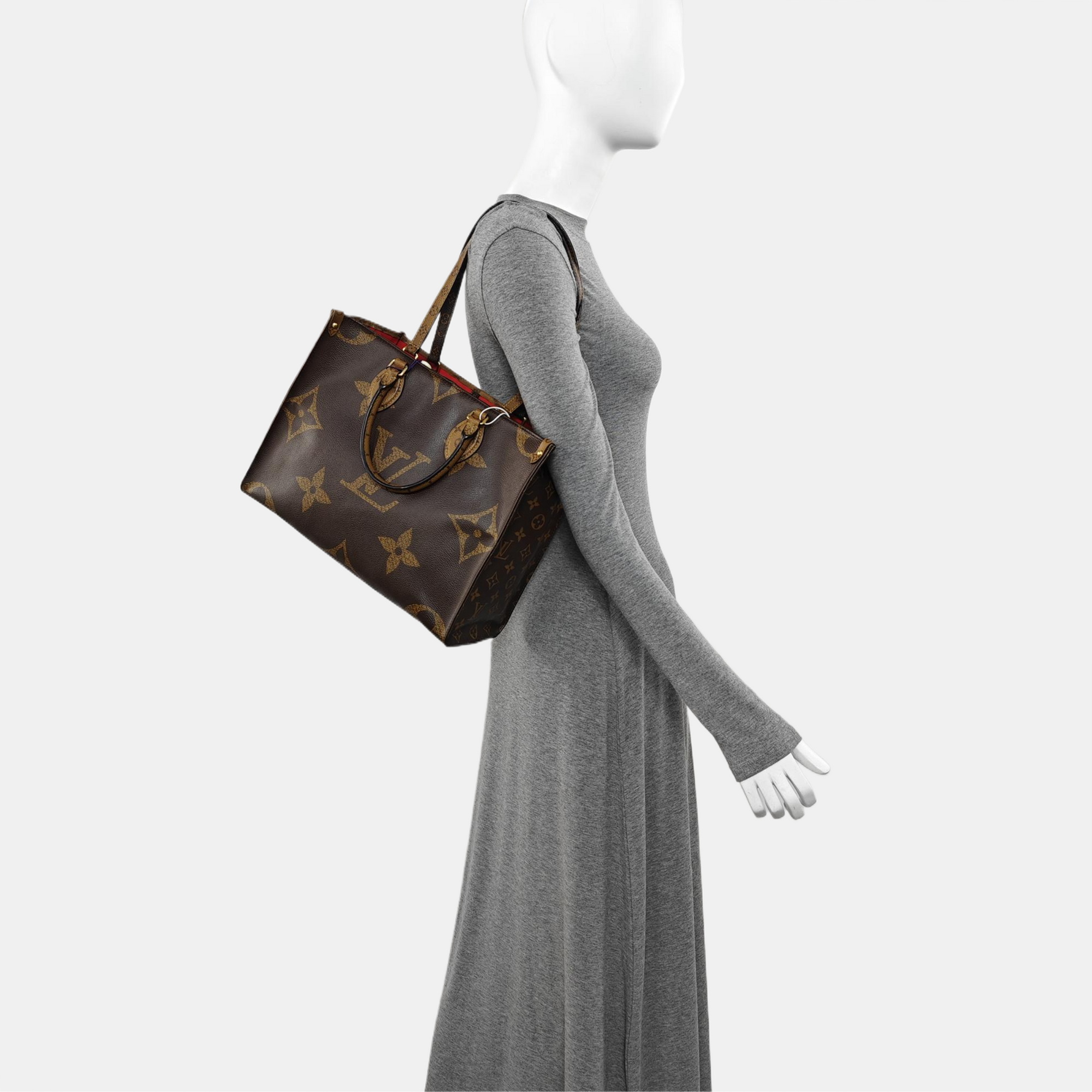 ONTHEGO MM Monogram Coated Canvas Brown