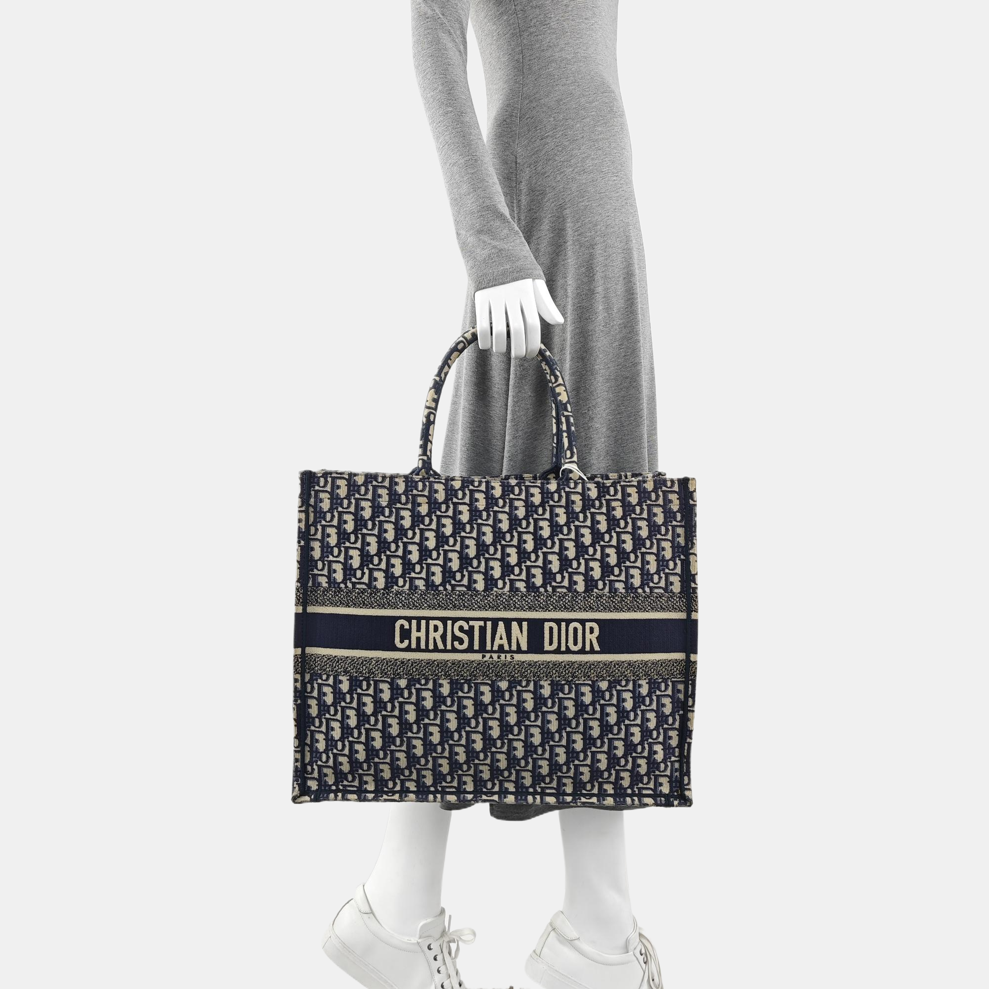 Book Tote Large Oblique Canvas Beige