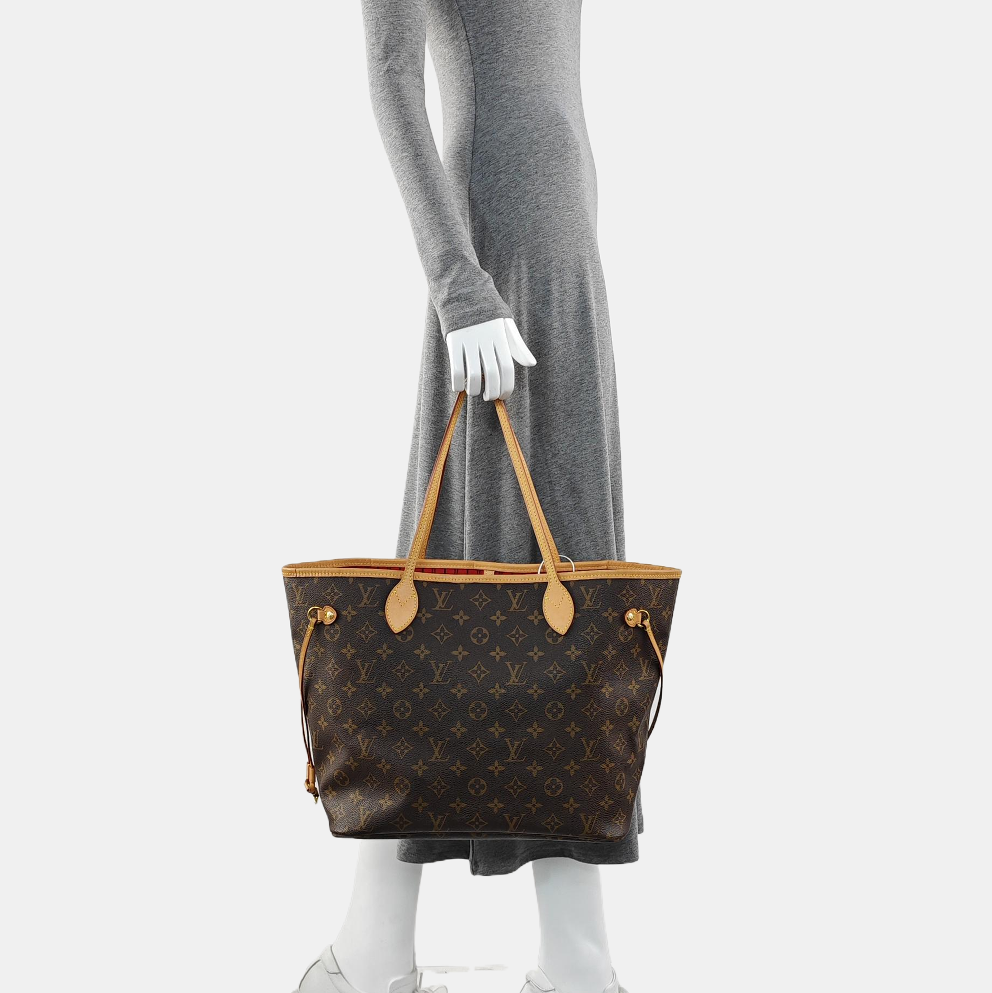 NEVERFULL MM Monogram Coated Canvas Brown