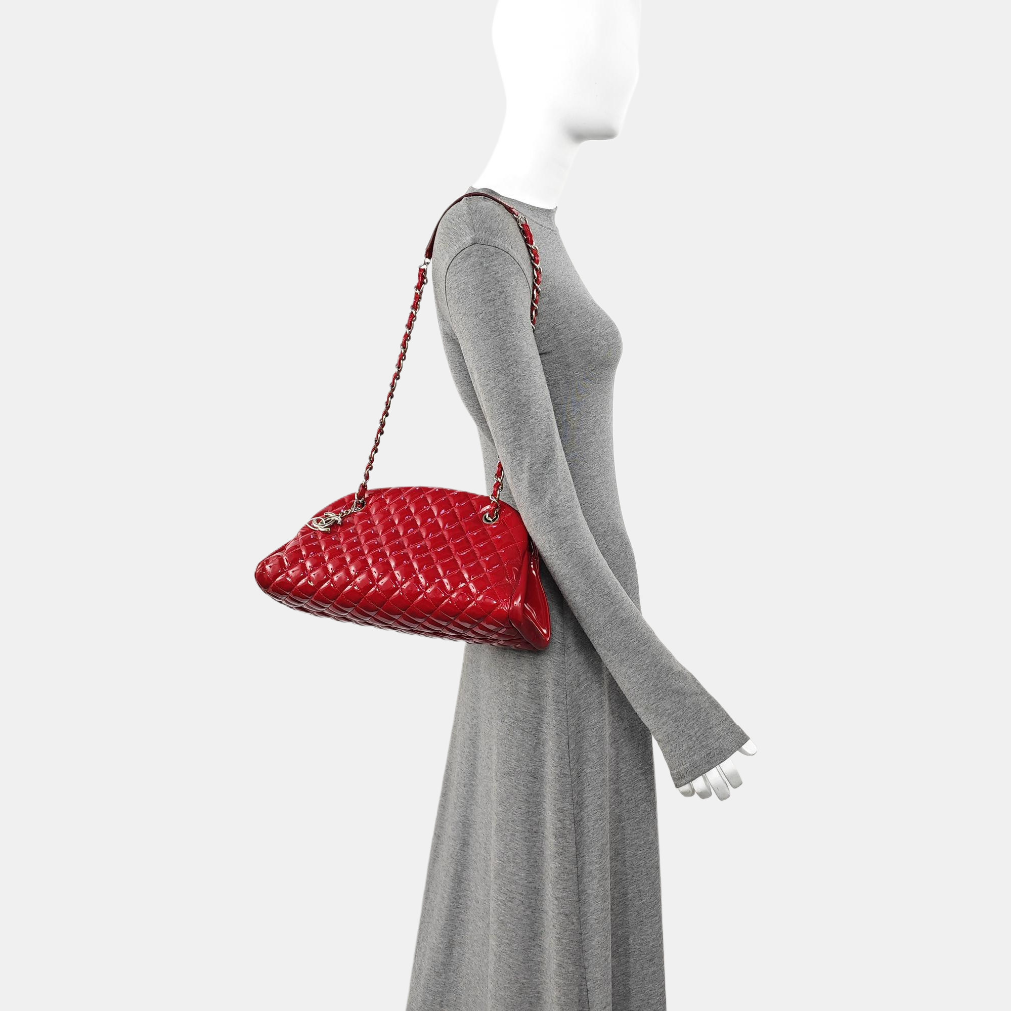 JUST MADEMOISELLE Quilted Patent Leather Red