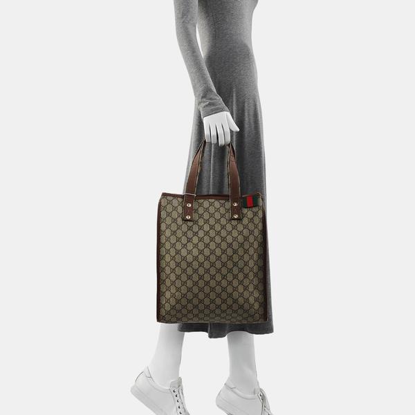 Monogram Coated Canvas Tote Bag Beige
