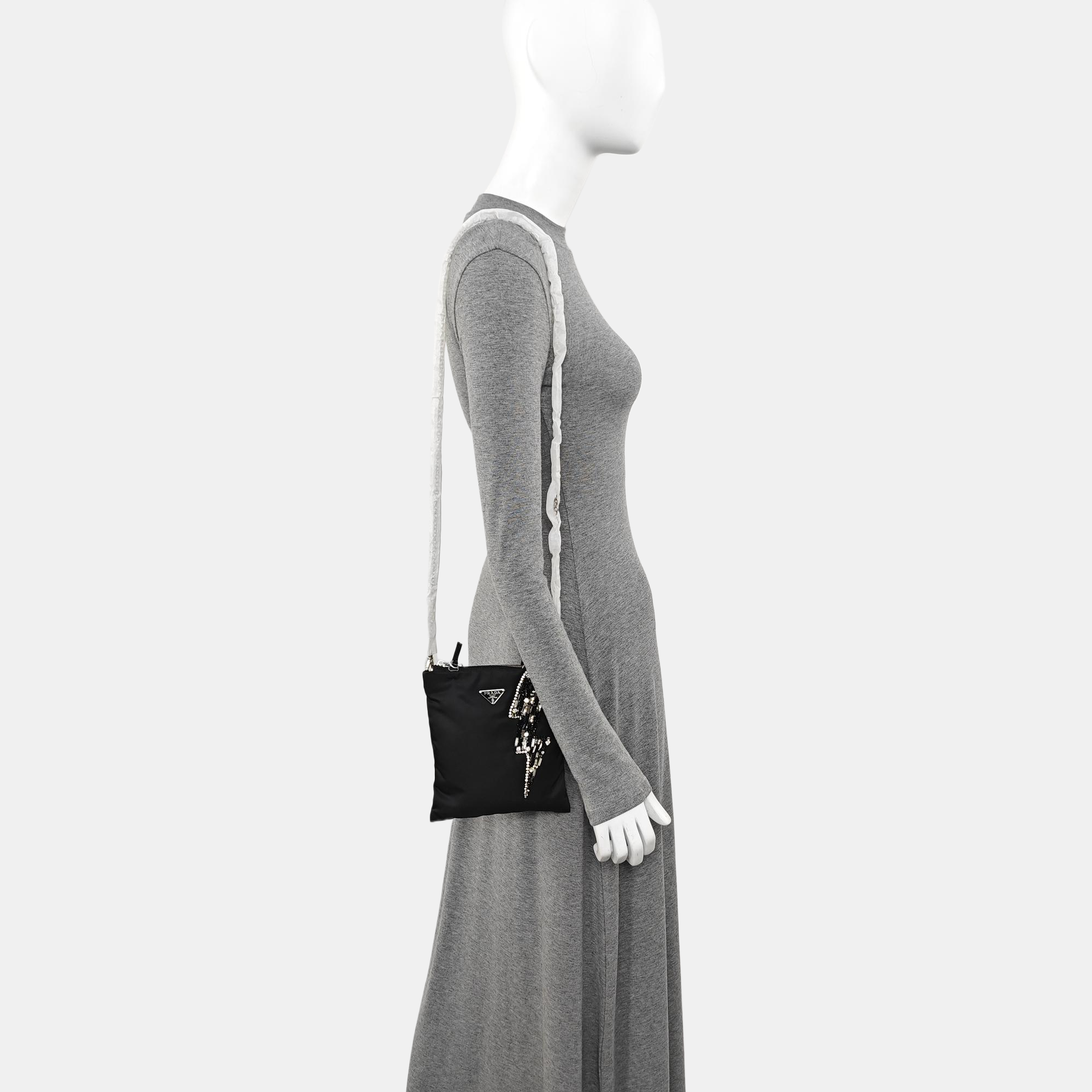 Nylon Shoulder Bag Black
