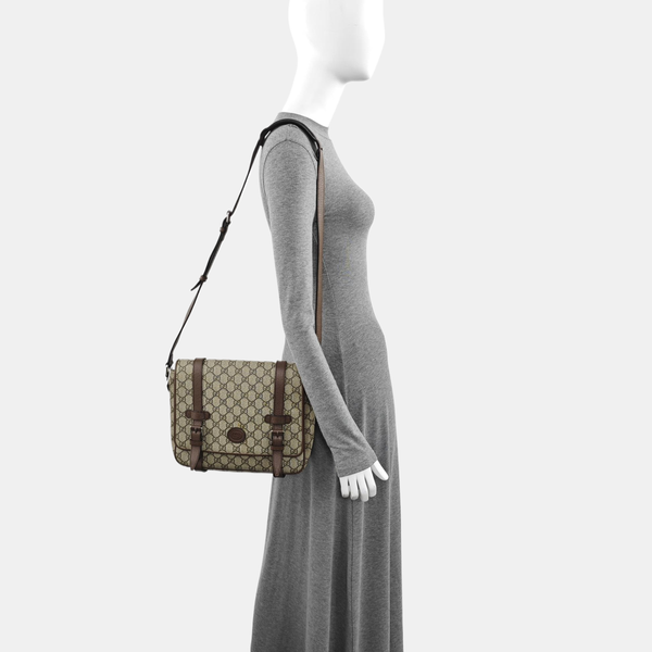 Monogram Coated Canvas Crossbody Bag Brown