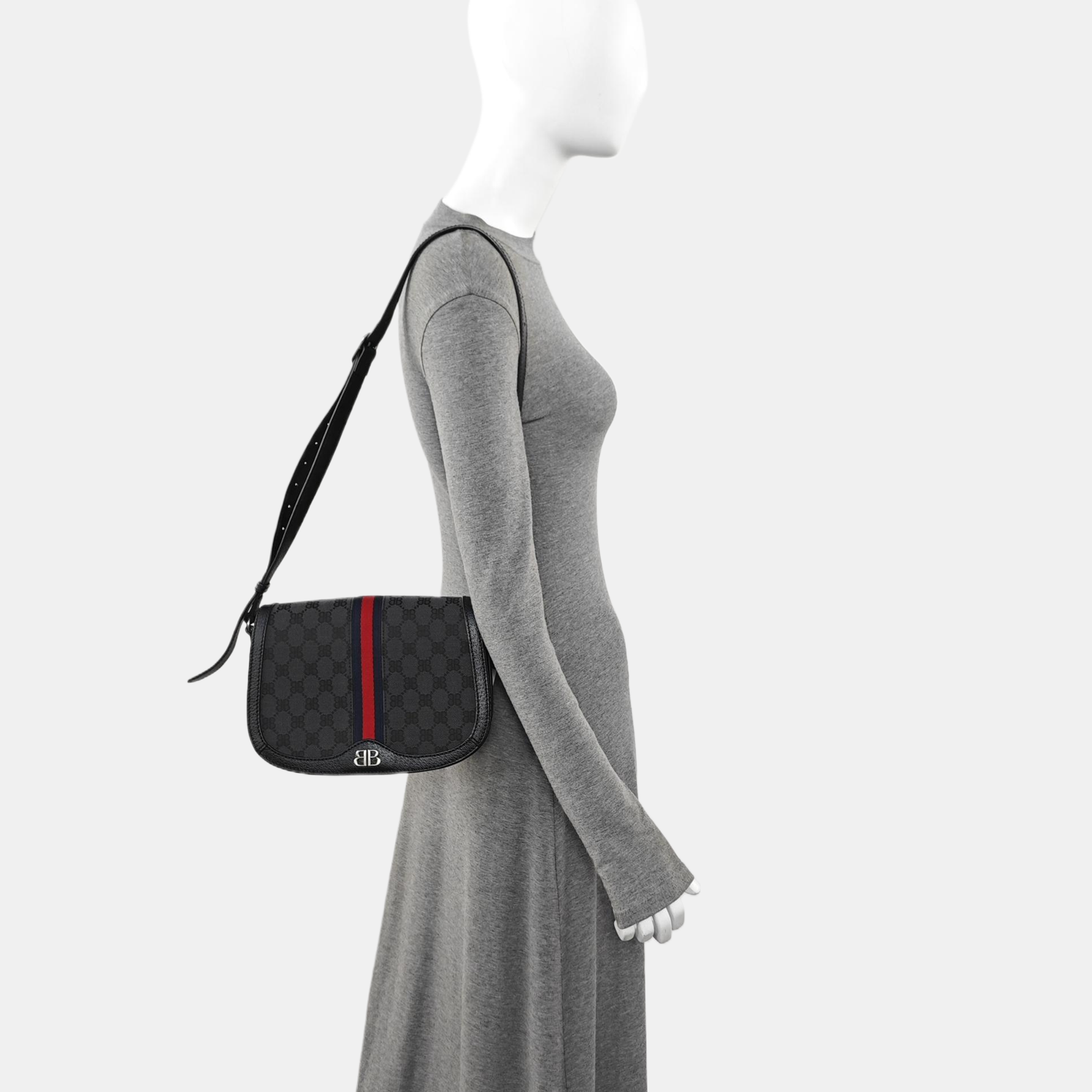 Leather Shoulder Bag Black