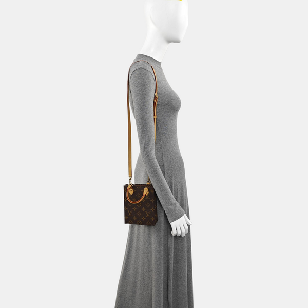 SAC PLAT Mini Monogram Coated Canvas Brown