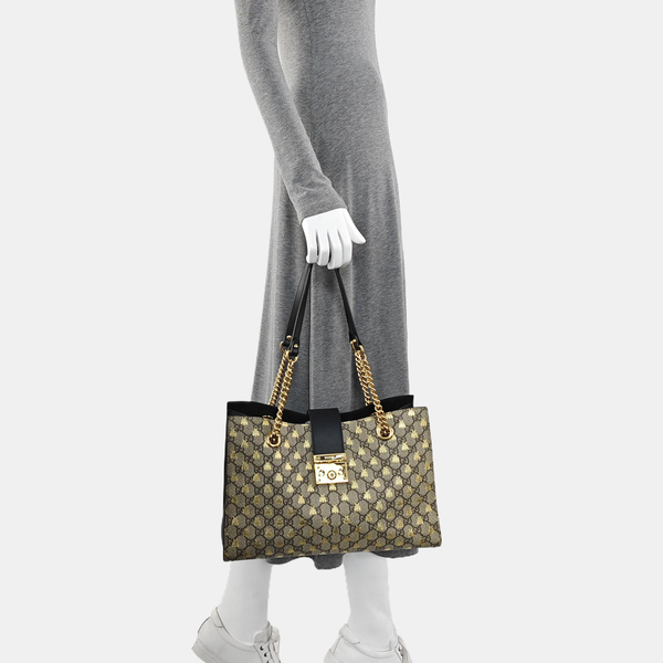 Padlock Medium Monogram Coated Canvas Brown