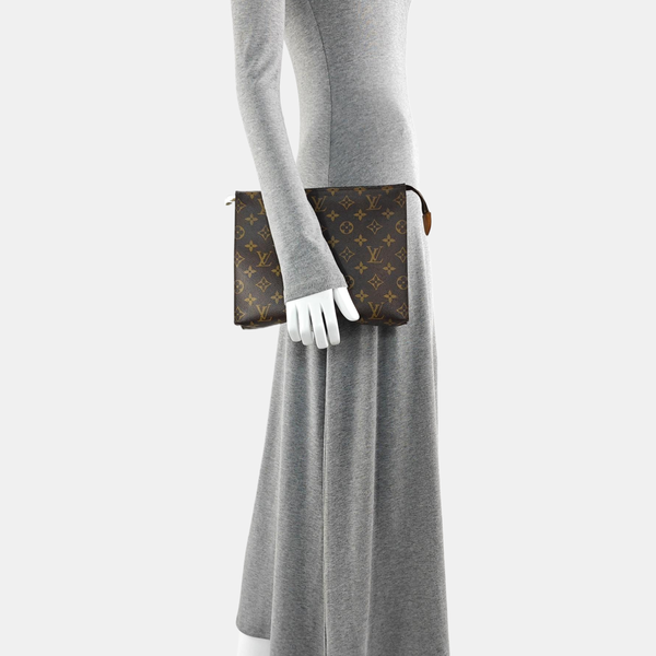 TOILET POCKET 26 Monogram Coated Canvas Brown