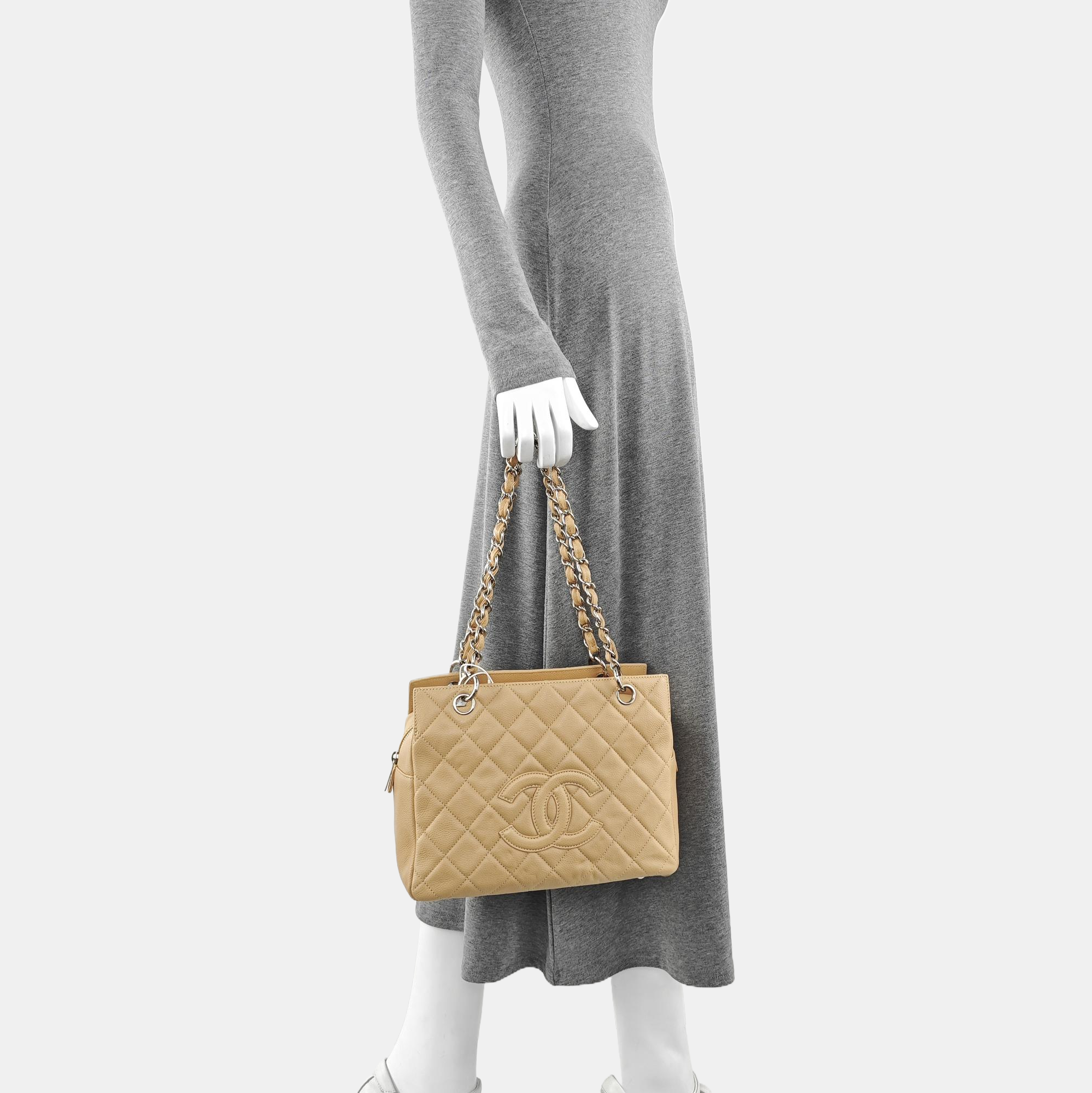 CHANEL PETITE Quilted Grained Calfskin Brown