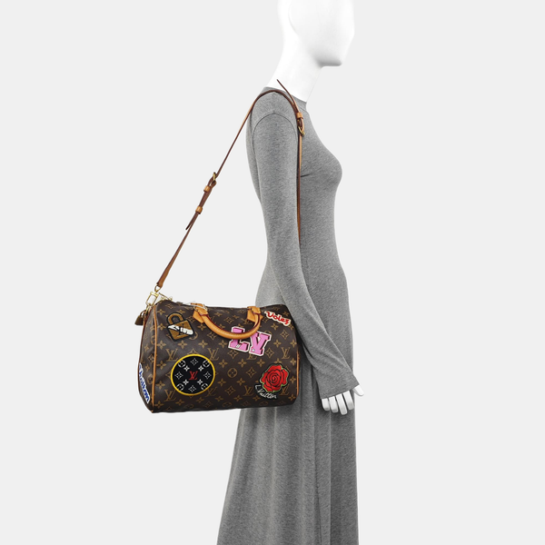 SPEEDY 30 Monogram Coated Canvas Brown