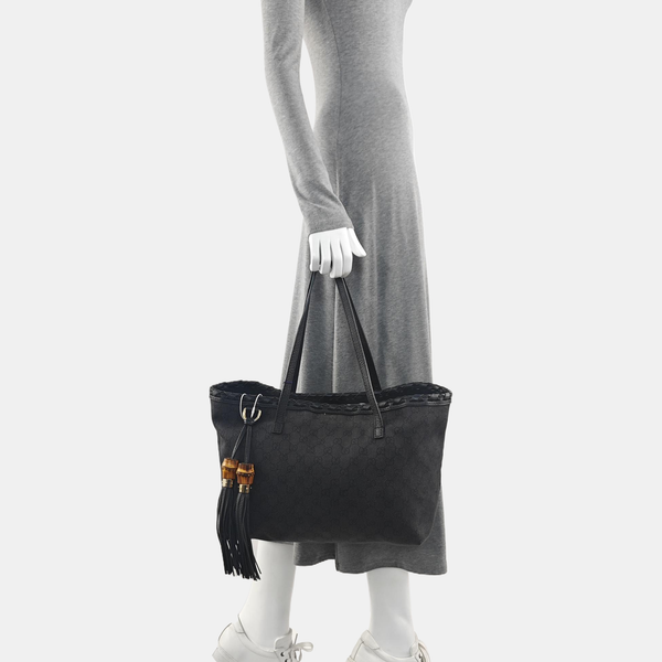 Monogram Canvas Tote Bag Black
