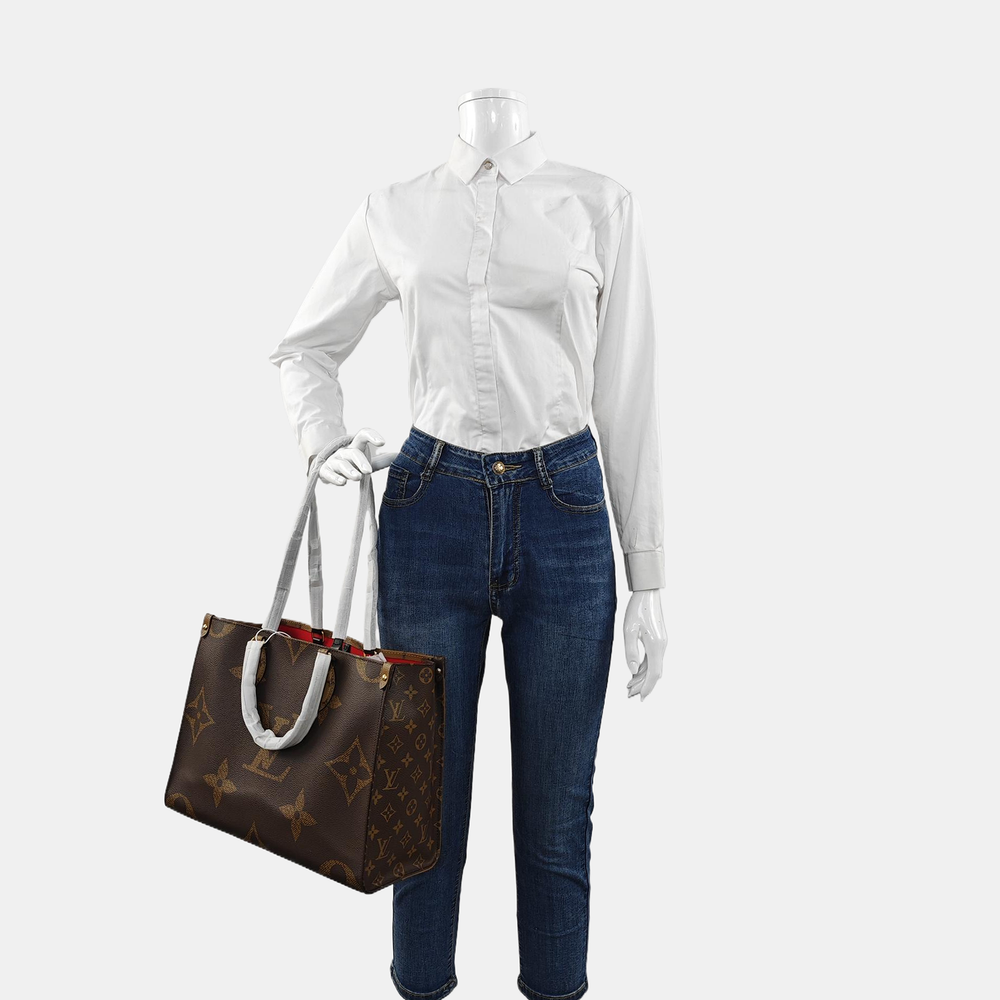 ONTHEGO MM Monogram Coated Canvas Brown