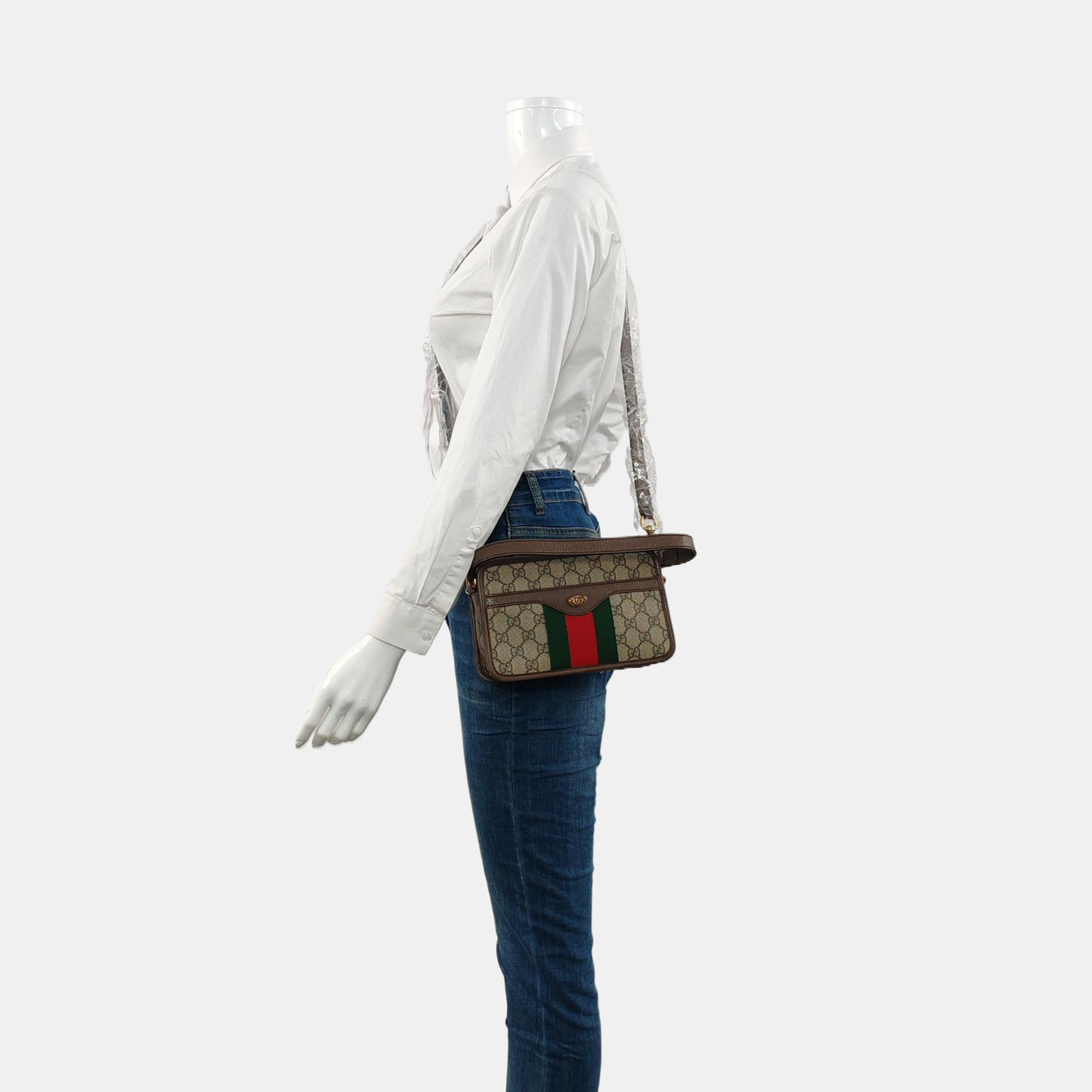 Authenticated pre-owned  Ophidia Small Monogram Coated Canvas Beige - Shoulder Bag at Looply