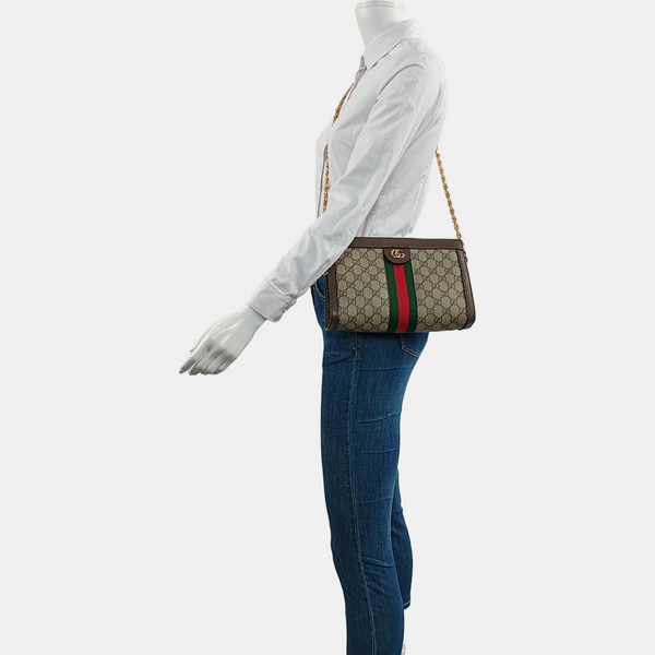 Authenticated pre-owned  Ophidia Small Monogram Coated Canvas Beige - Shoulder Bag at Looply