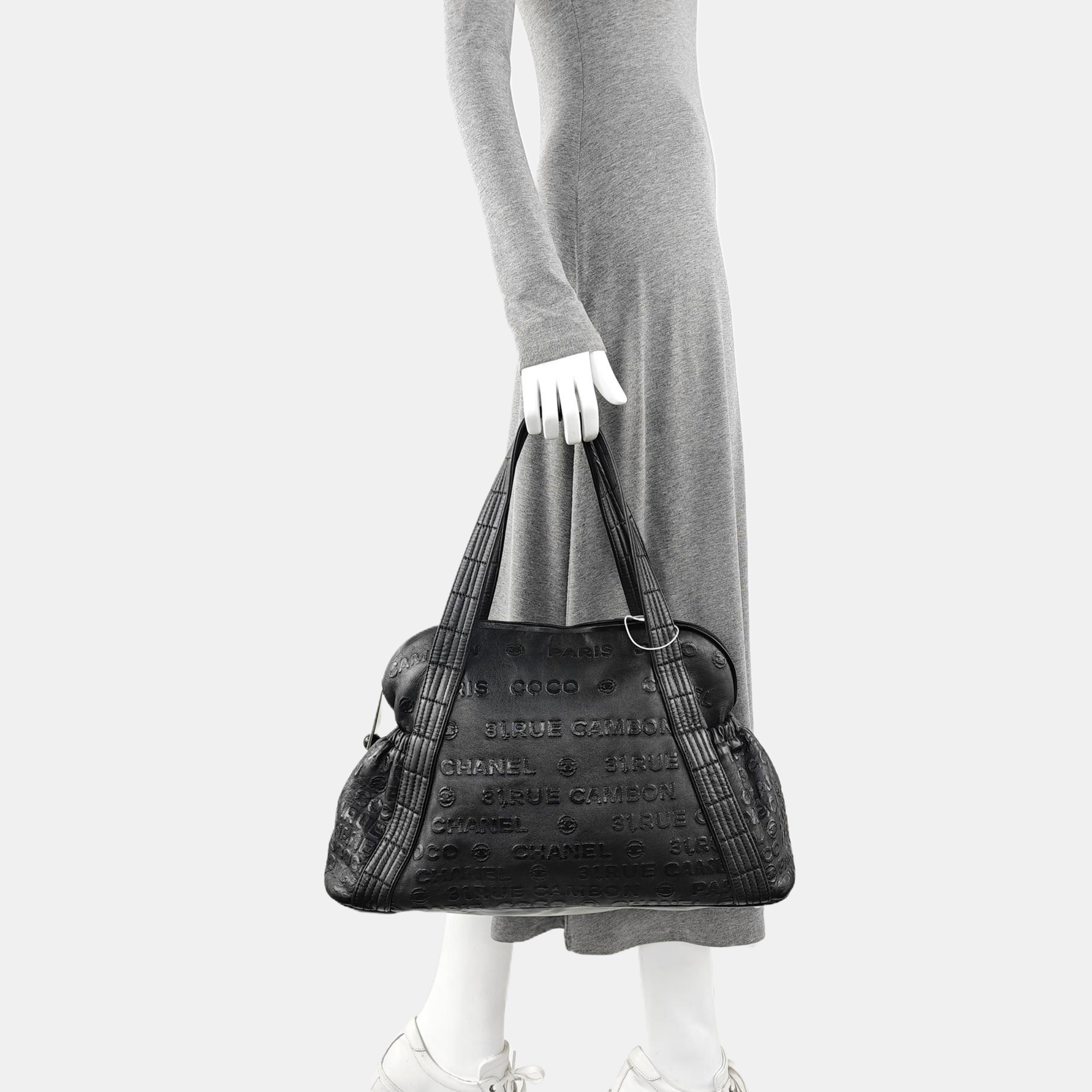 Calfskin Top Handle Bag Black