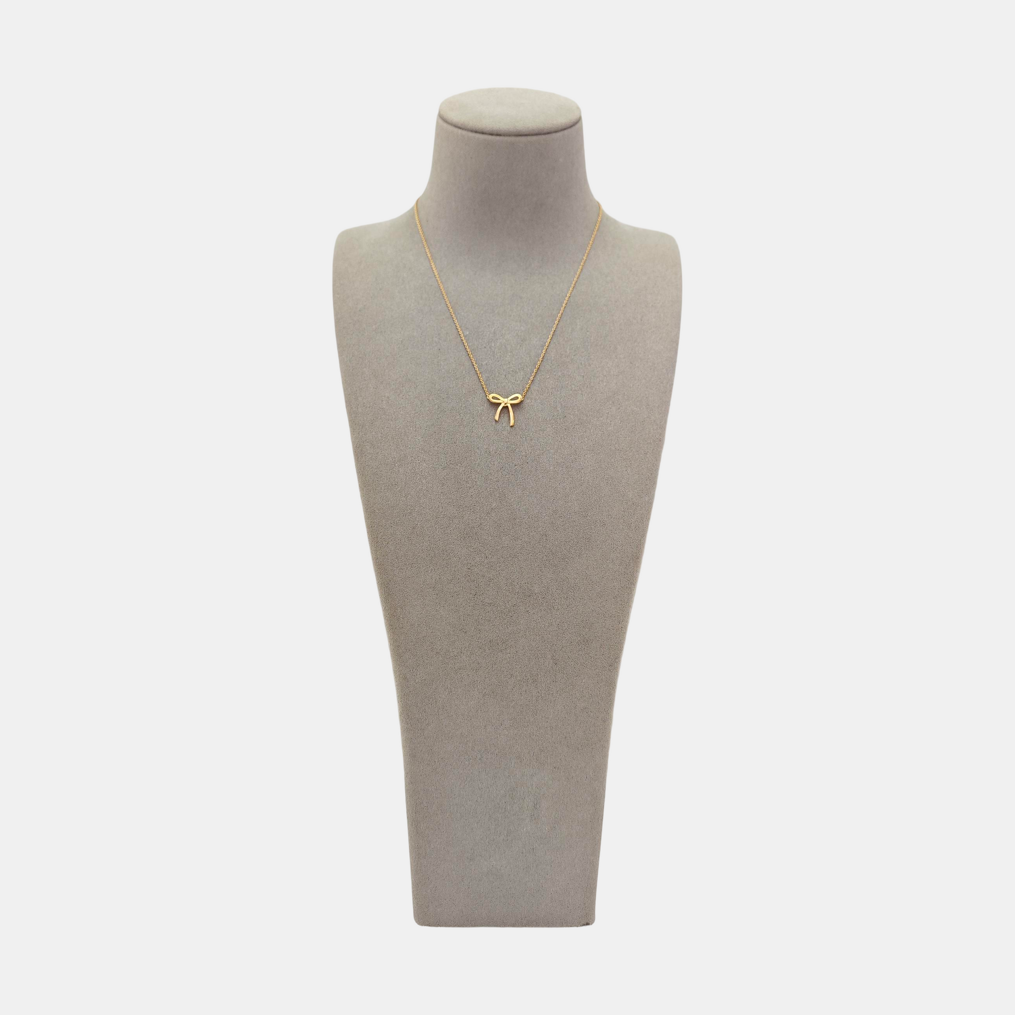 Tiffany Bow 18k Gold Rose Gold Necklace