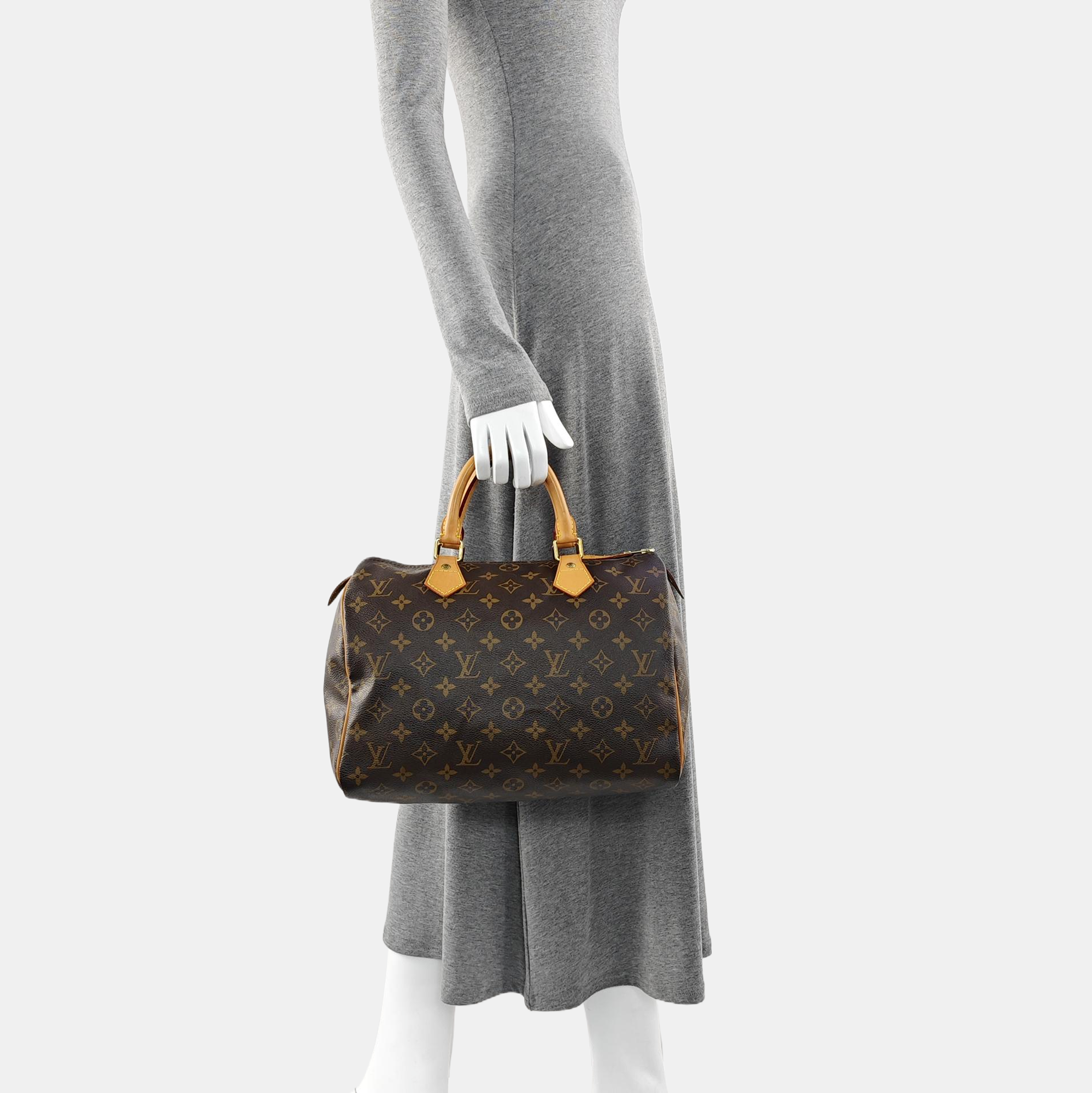 SPEEDY 30 Monogram Coated Canvas Brown