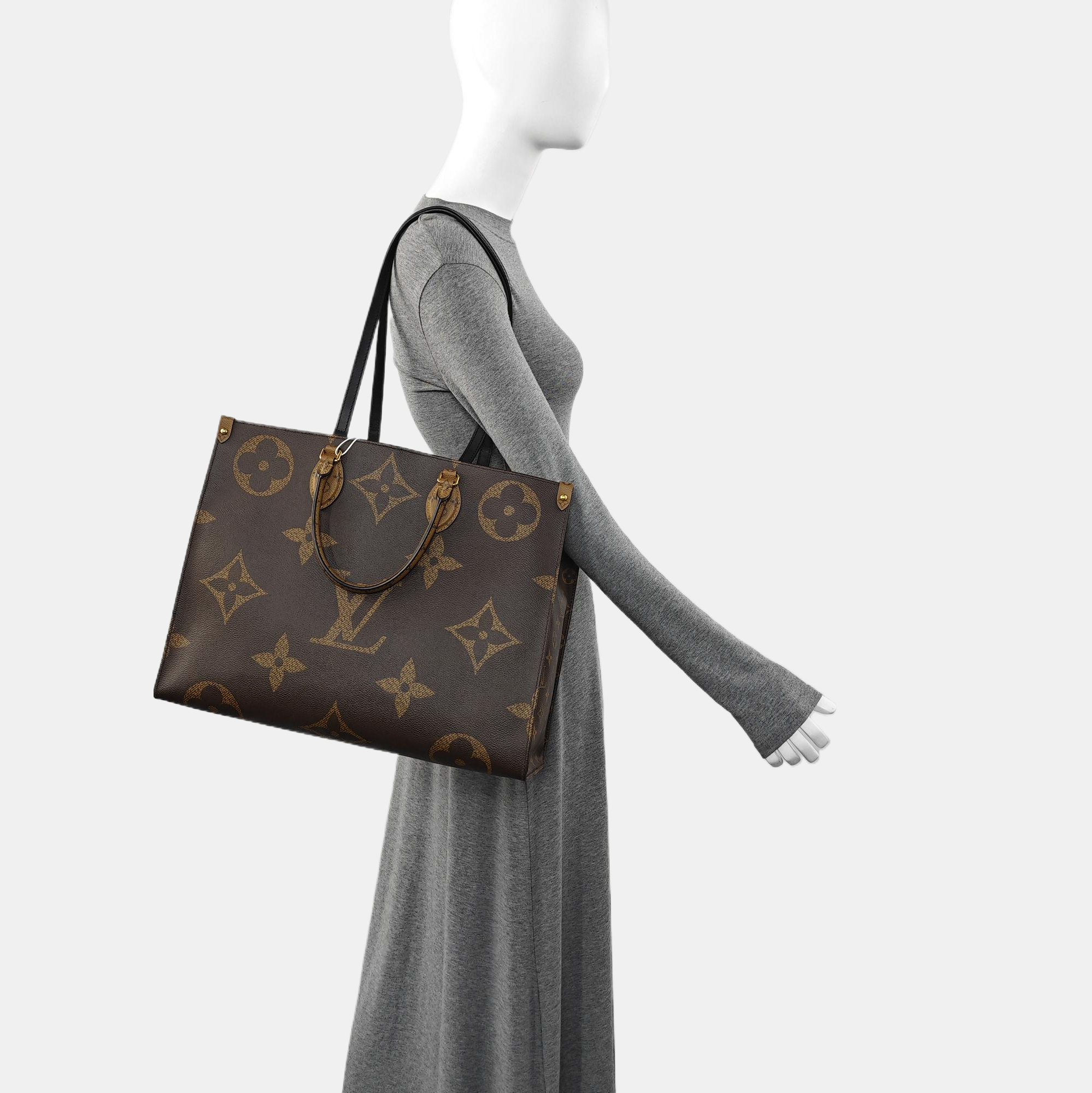 Authenticated pre-owned  ONTHEGO GM Monogram Coated Canvas Brown - Tote Bag at Looply