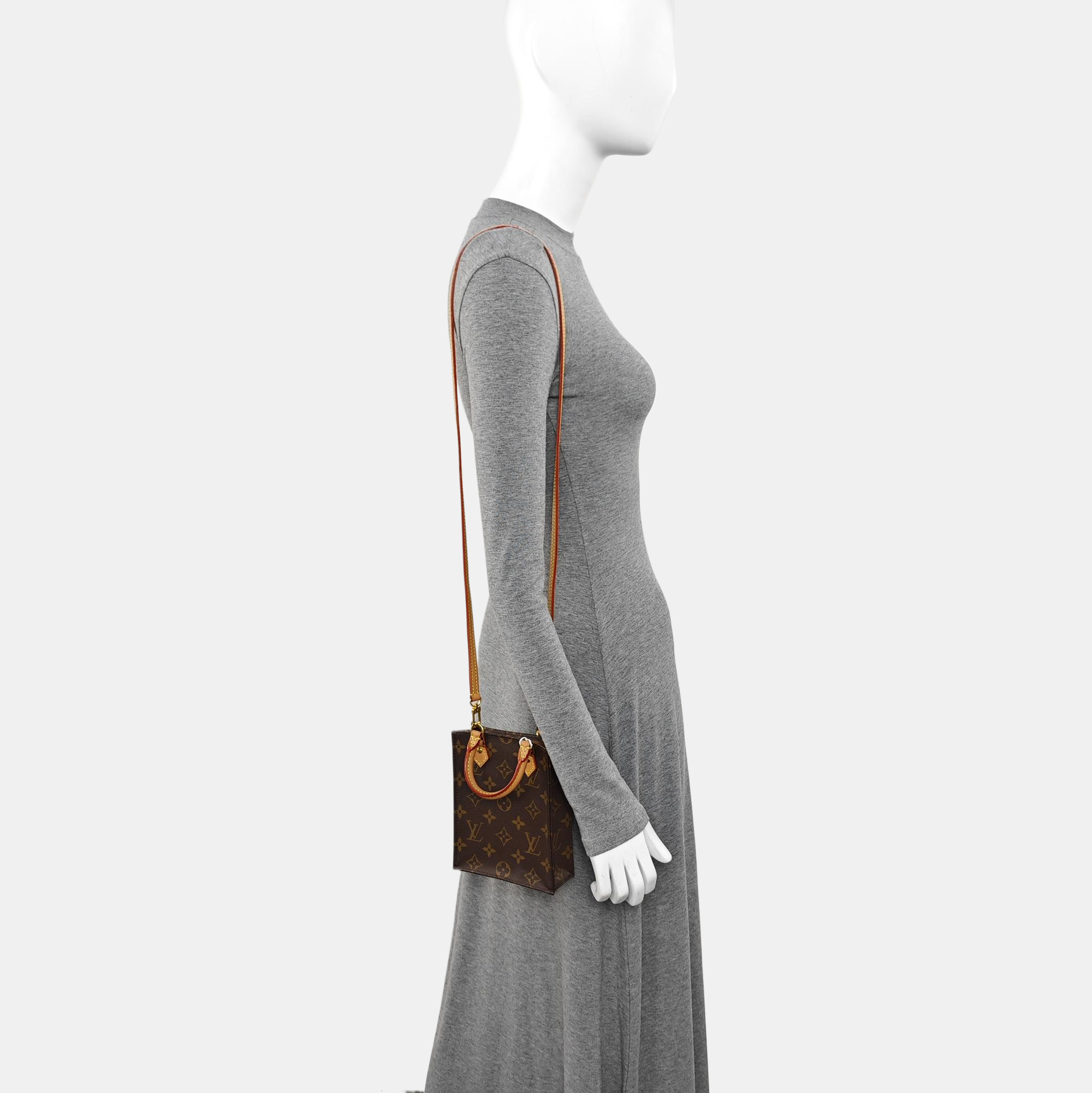 SAC PLAT Mini Monogram Coated Canvas Brown