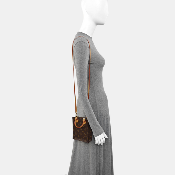 SAC PLAT Mini Monogram Coated Canvas Brown