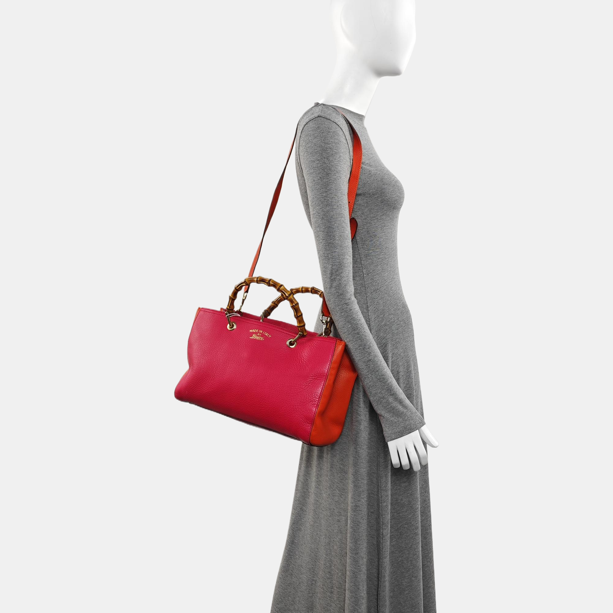 Bamboo 1947 Medium Calfskin Red