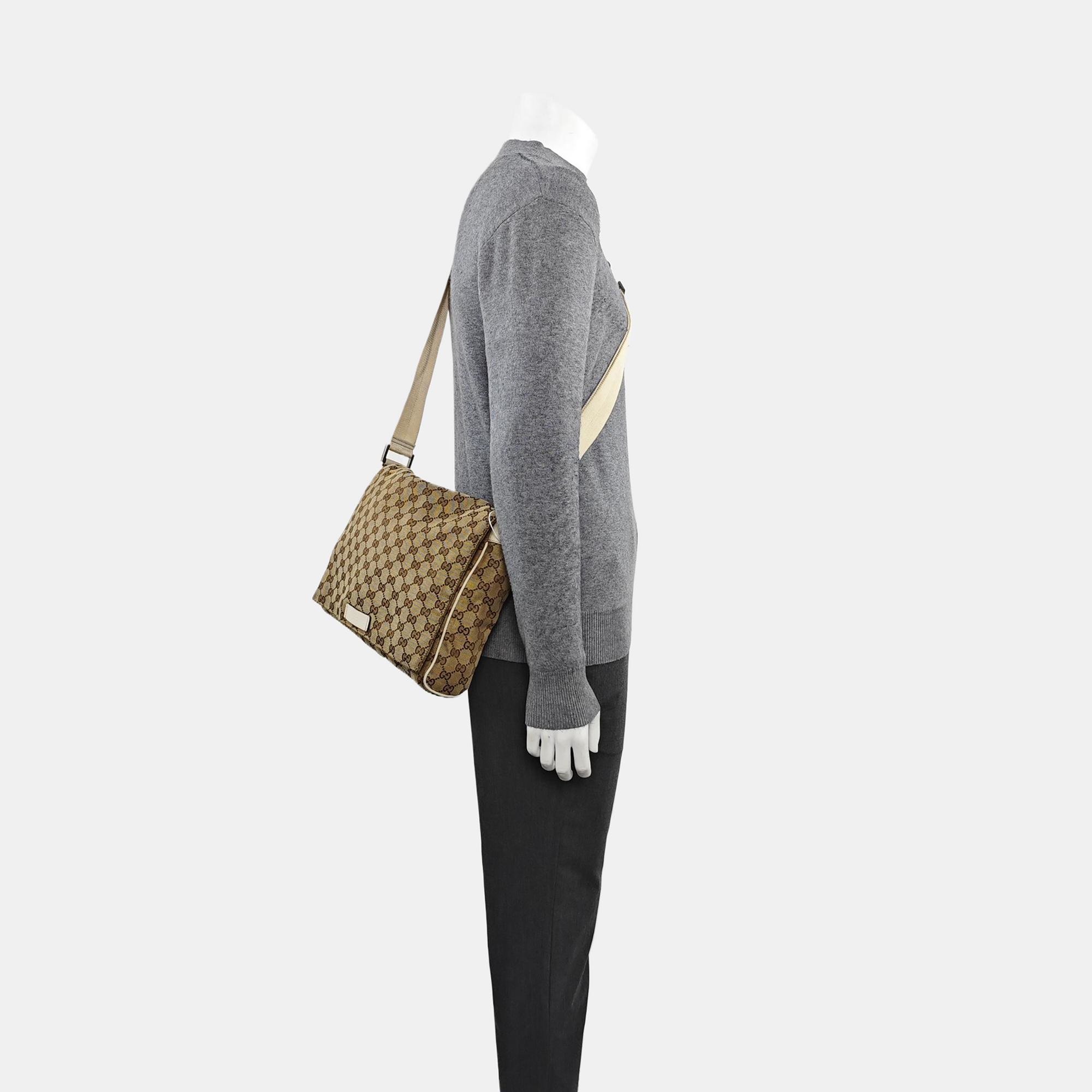Monogram Canvas Shoulder Bag Beige
