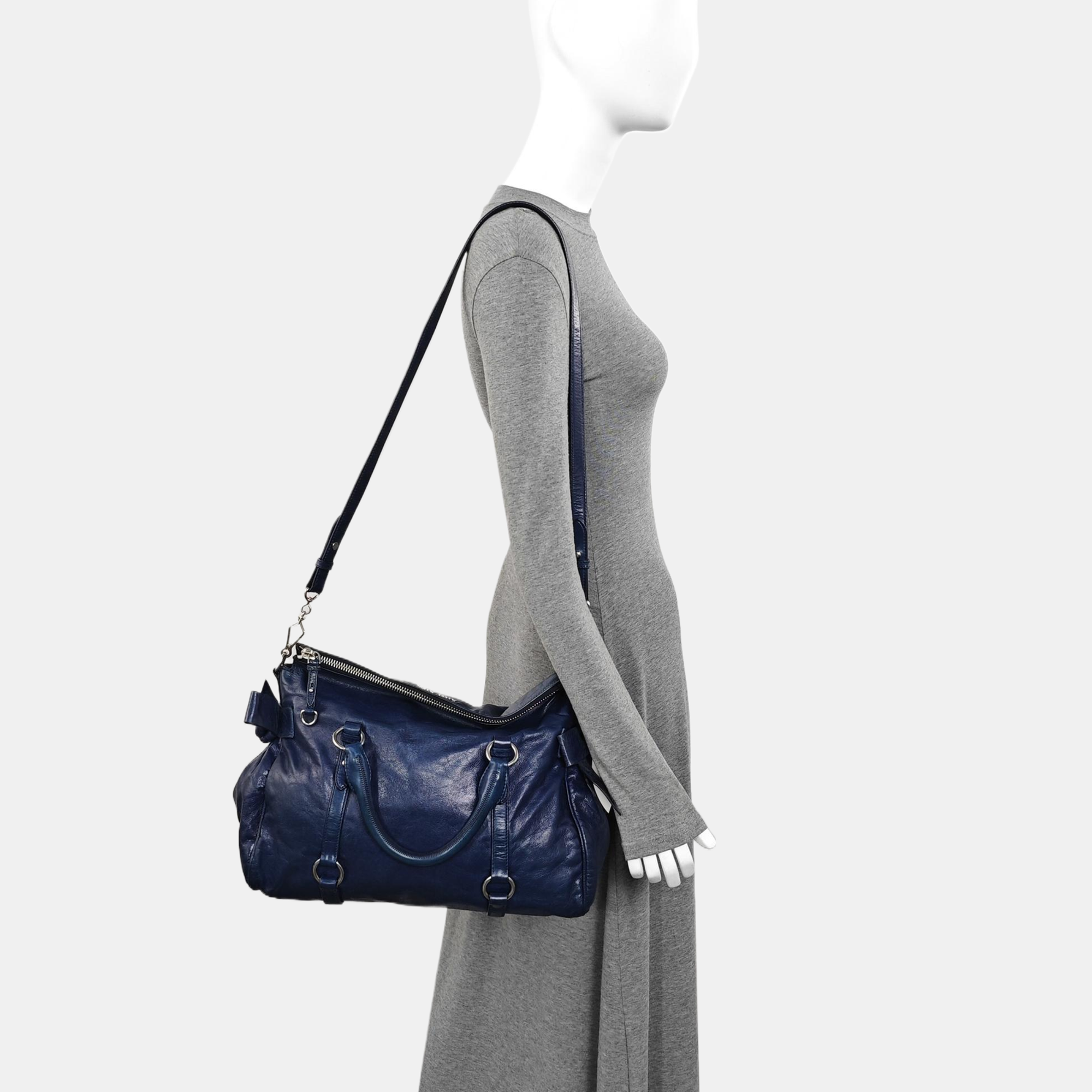 Bow Calfskin Blue