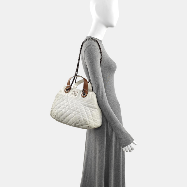 THE MIX Quilted Calfskin White