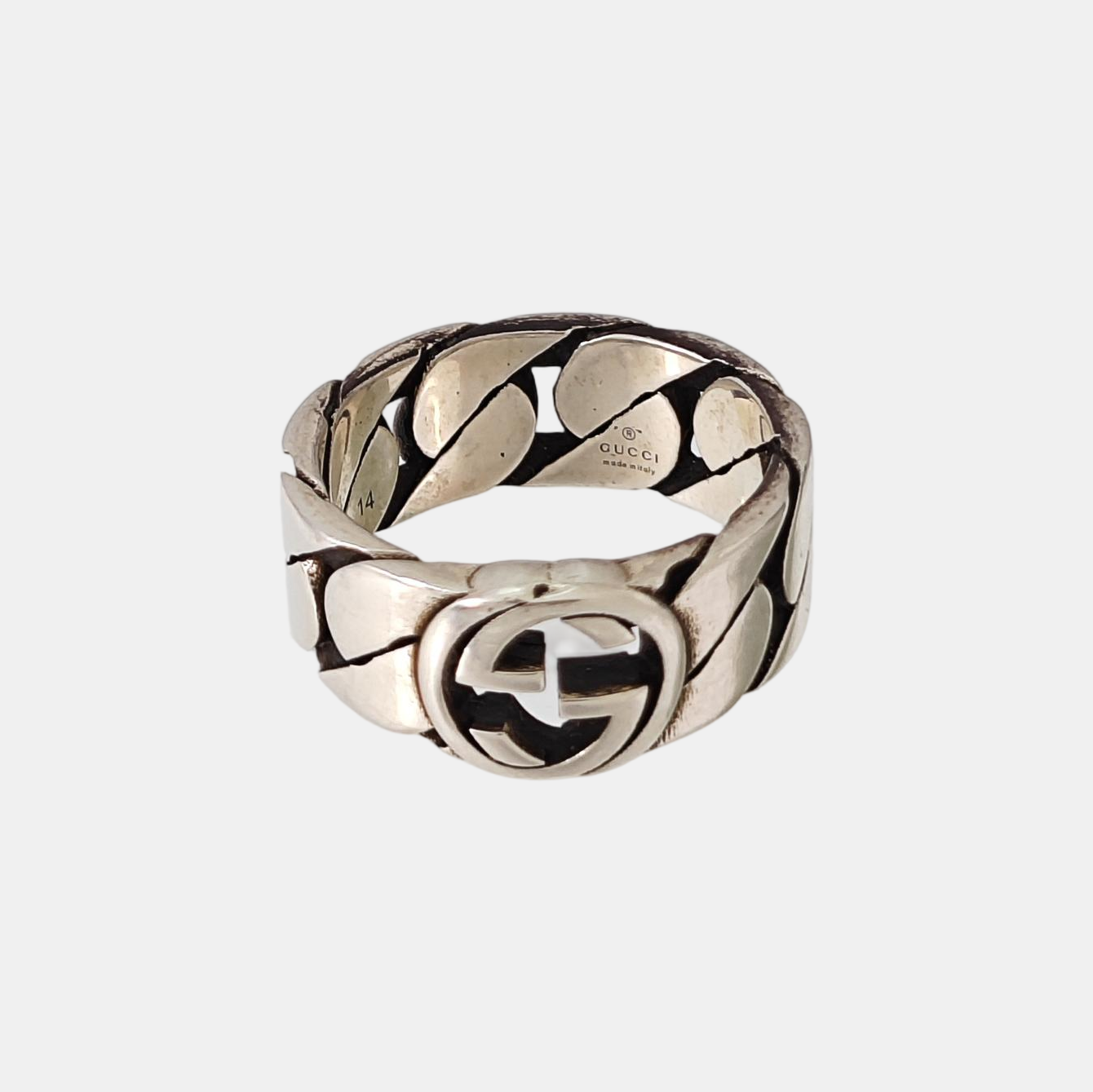 Interlocking G 925 Sterling Silver Ring HK 14
