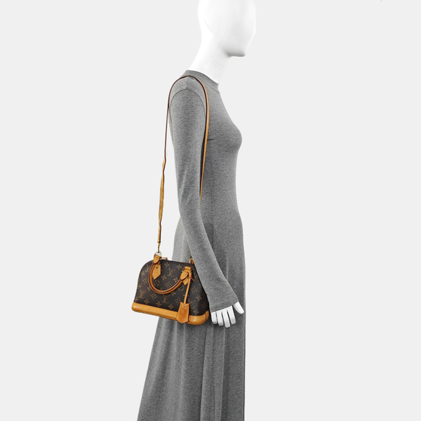 ALMA BB Monogram Coated Canvas Brown