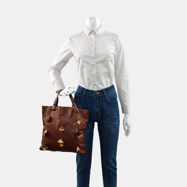 Lambskin Tote Bag Brown