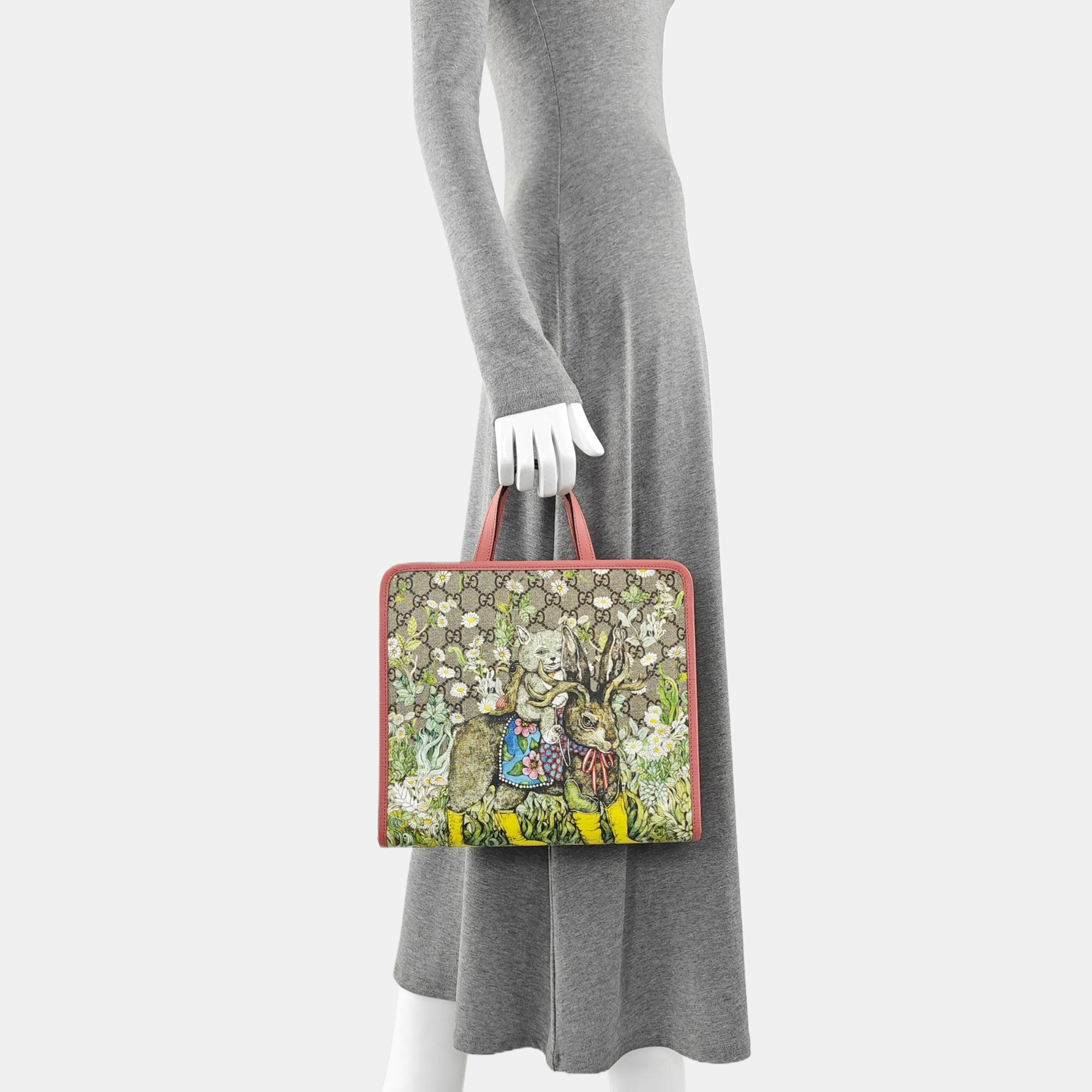 Monogram Coated Canvas Tote Bag Beige