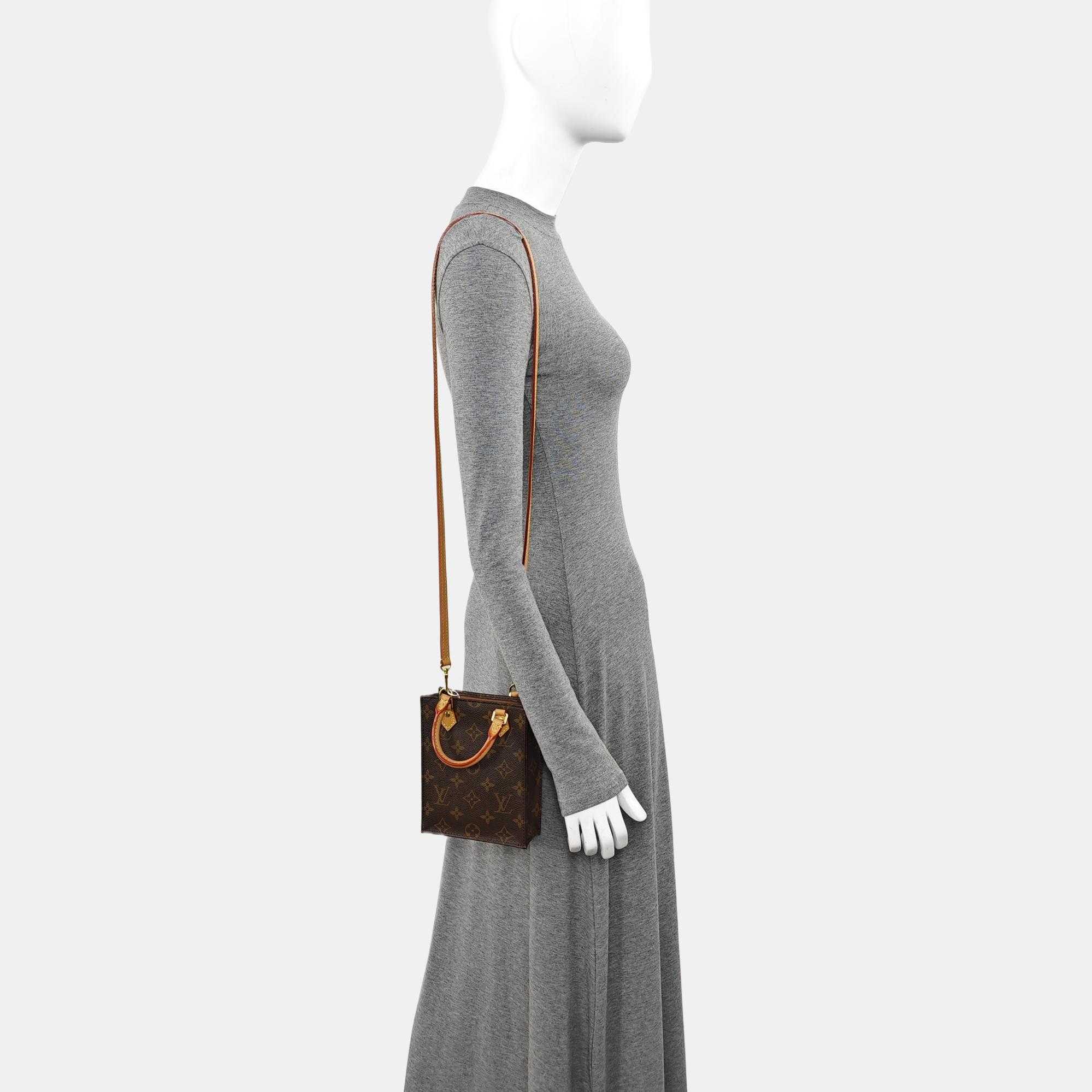 SAC PLAT Mini Monogram Coated Canvas Brown