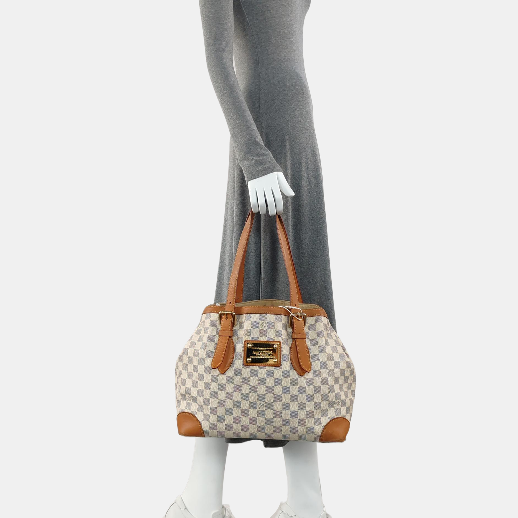 HAMPSTEAD MM Damier Azur Coated Canvas White