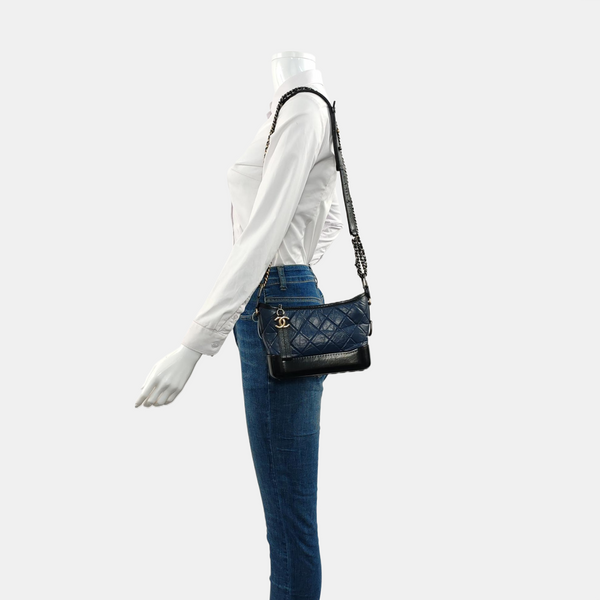 Authenticated pre-owned  GABRIELLE Small Quilted Calfskin Blue - Shoulder Bag at Looply