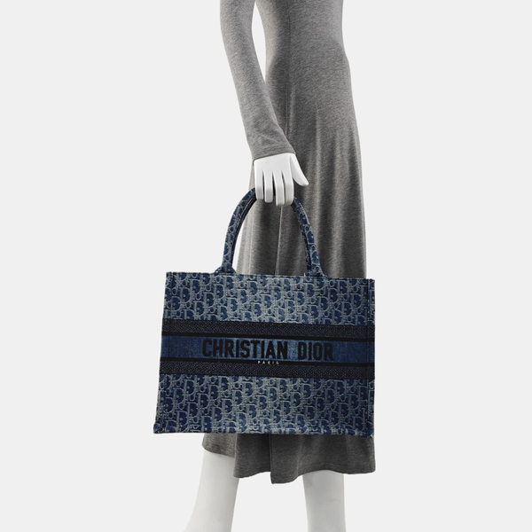 Book Tote Medium Oblique Denim Blue