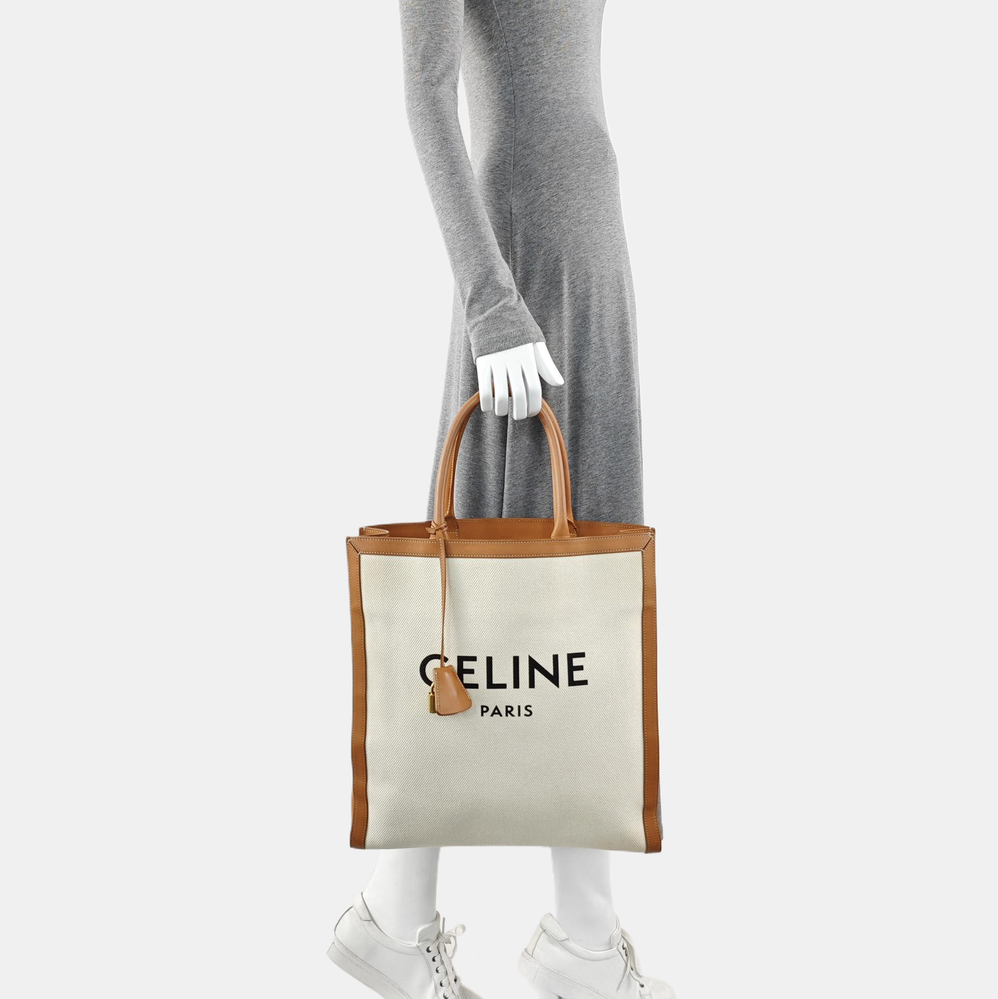 CABAS CELINE Medium Fabric White