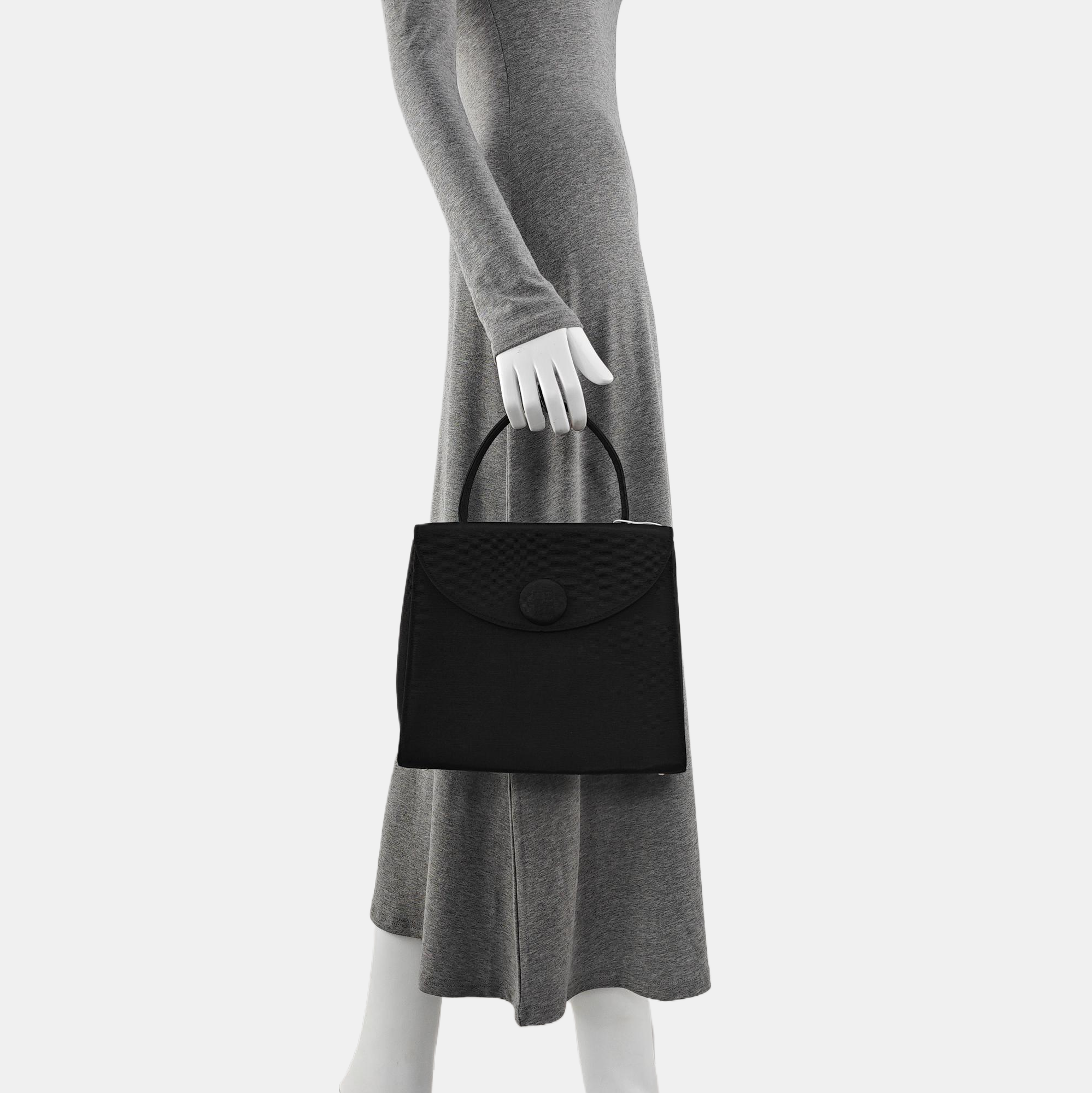 Fabric Top Handle Bag Black