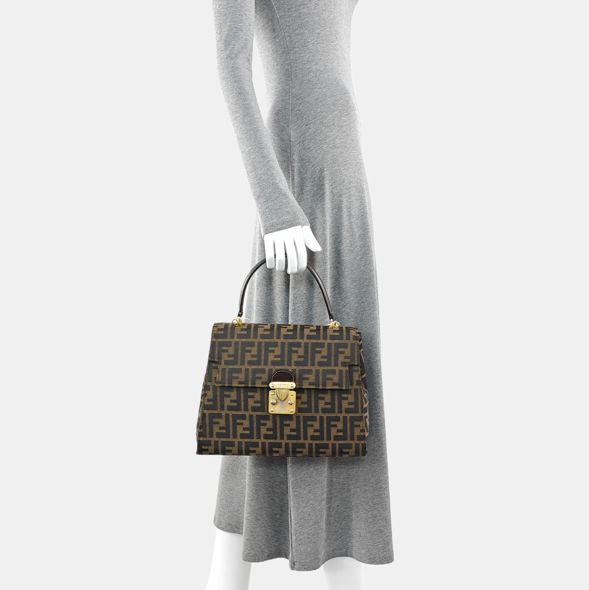 Canvas Top Handle Bag Brown