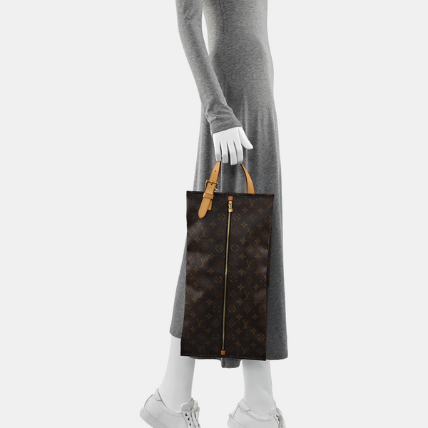 Monogram Coated Canvas Top Handle Bag Brown