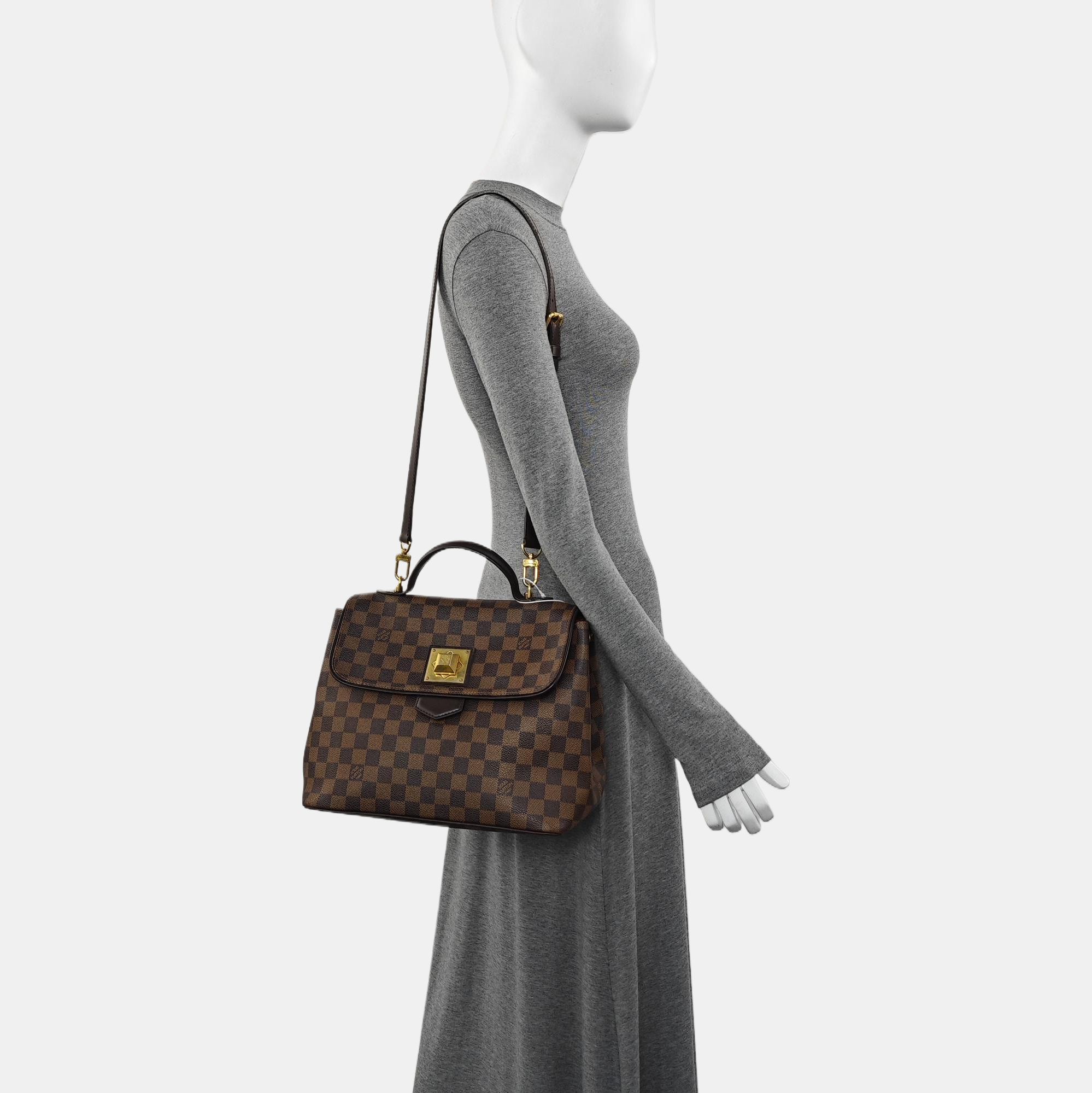 BERGAMO MM Damier Ebene Coated Canvas Brown