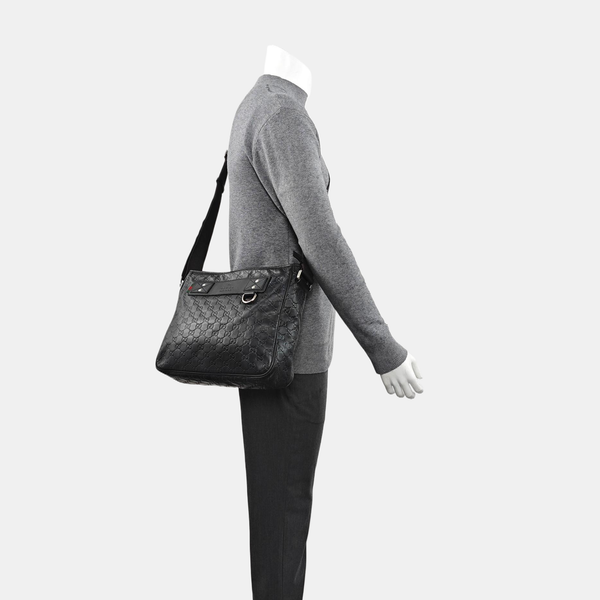 Monogram Calfskin Shoulder Bag Black