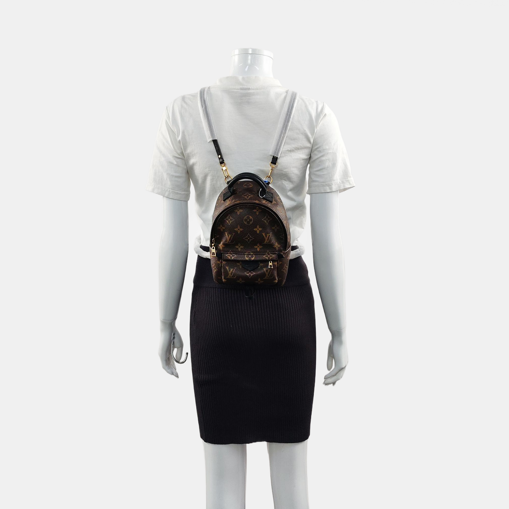Authenticated pre-owned  PALM SPRINGS Mini Monogram Coated Canvas Brown - Backpack at Looply