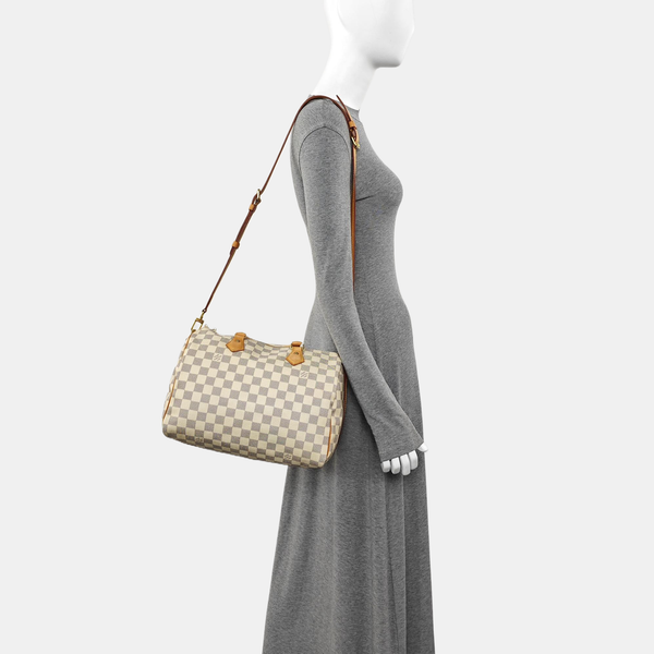 SPEEDY 30 Damier Azur Coated Canvas White