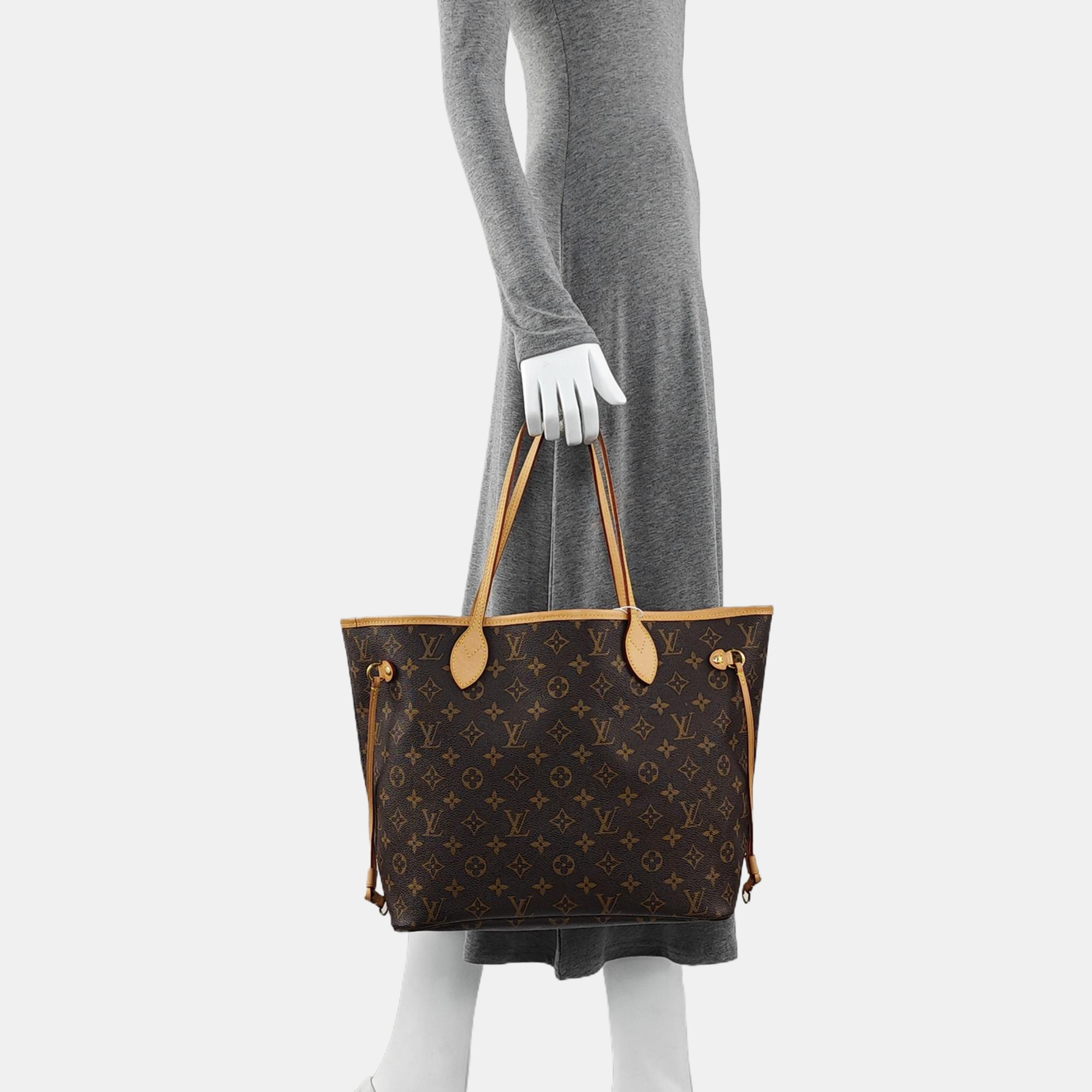 NEVERFULL MM Monogram Coated Canvas Brown