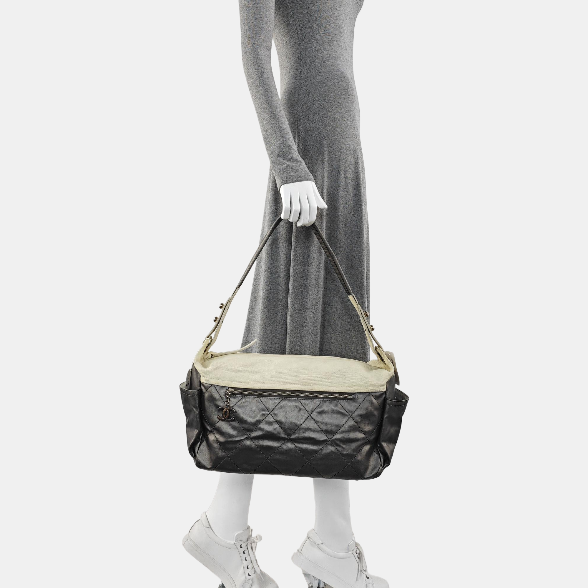PARIS BIARRITZ Quilted Coated Canvas Gray