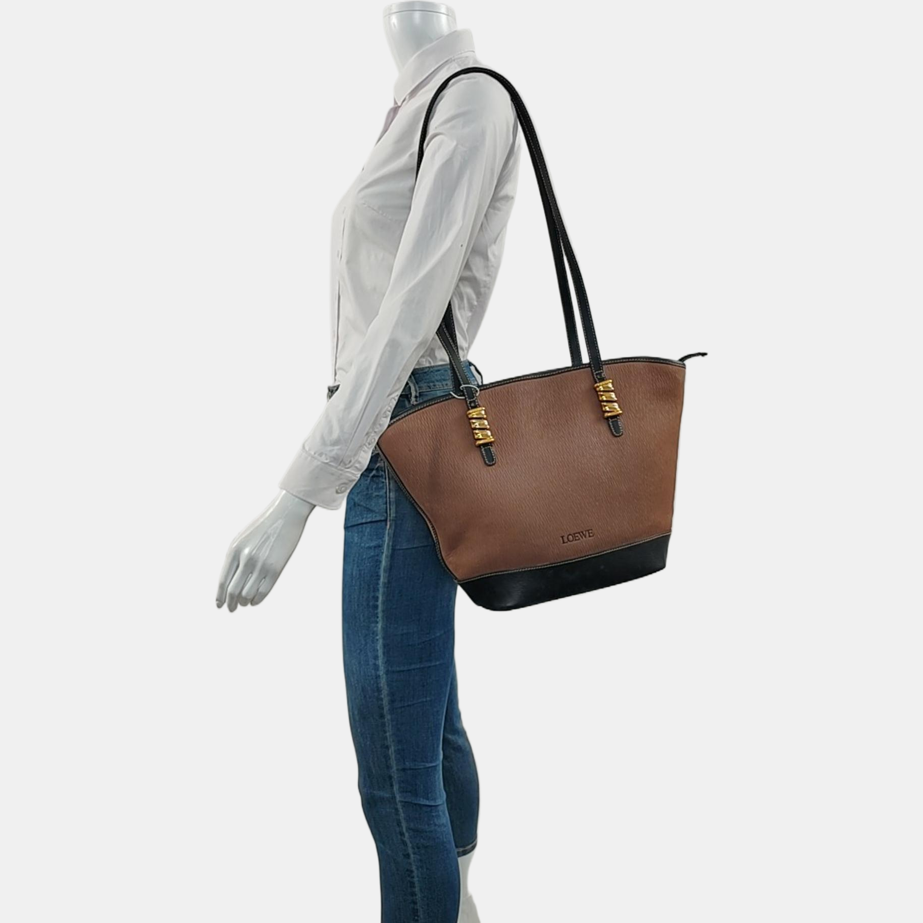 Calfskin Shoulder Bag Brown