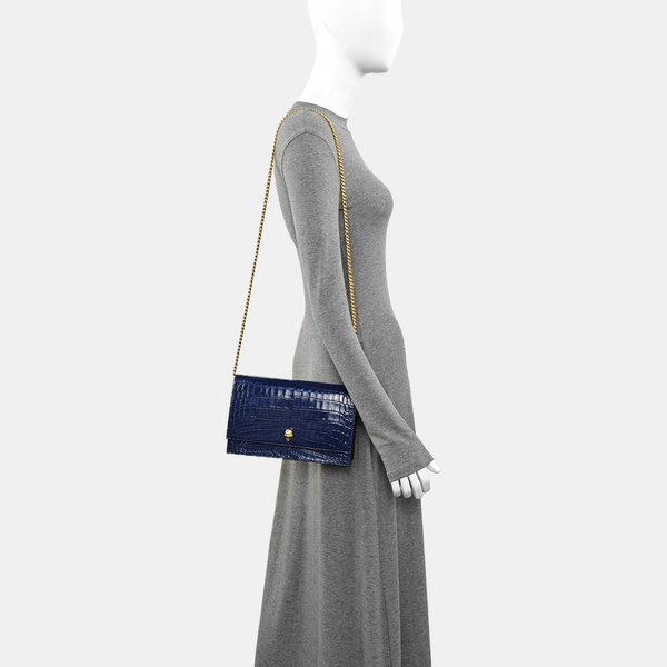 Calfskin Shoulder Bag Blue